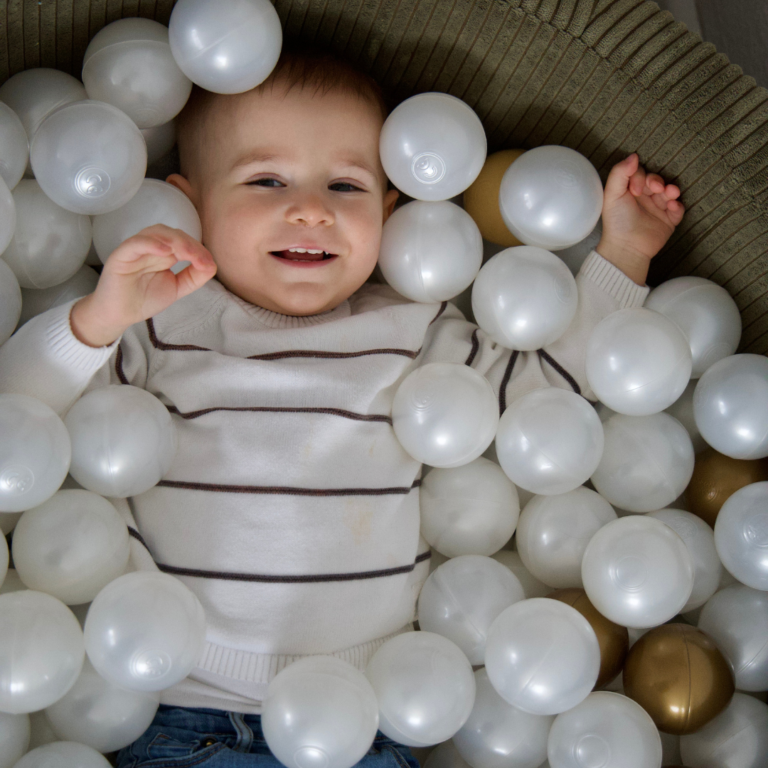 MeowBaby Ball Pit Aesthetic Cord ecru 90x30 cm, 200 balls - custom color selection