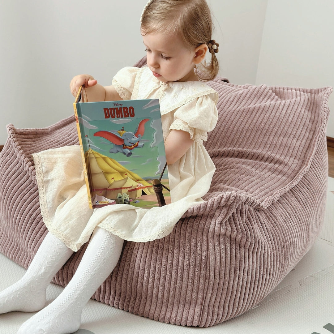MeowBaby Sitzsack Ästhetik Cord eckig - powder pink