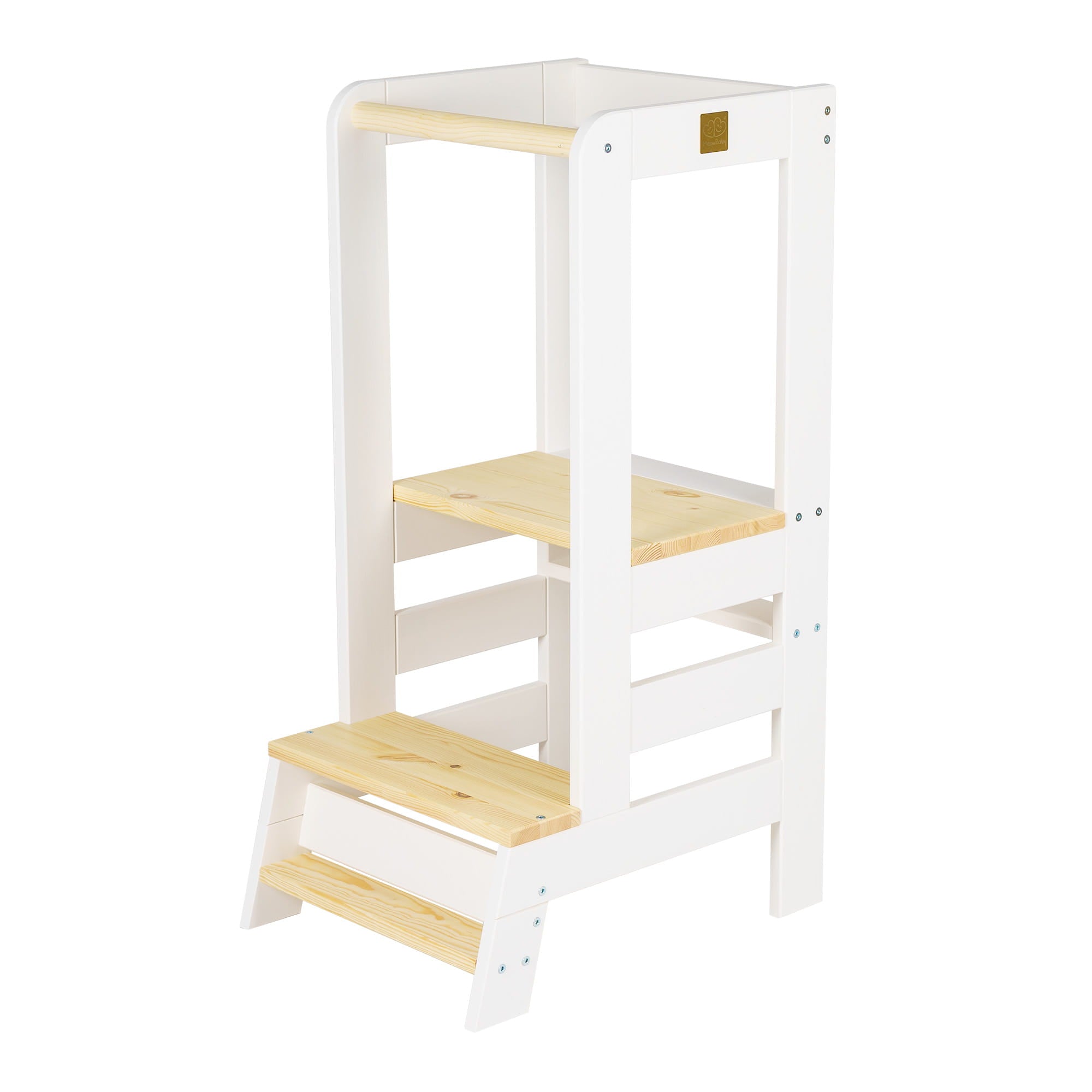 MeowBaby Learning Tower/Kitchen Helper - Natural Wood