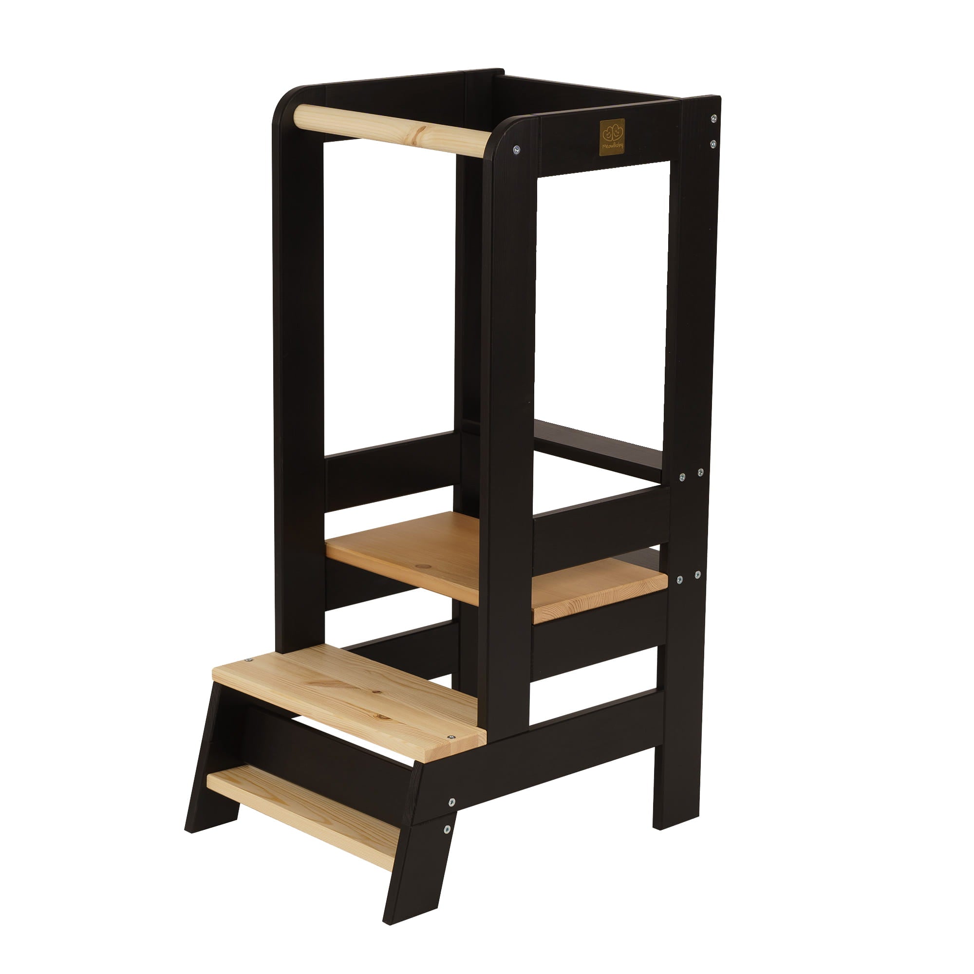 MeowBaby Learning Tower/Kitchen Helper - Natural Wood
