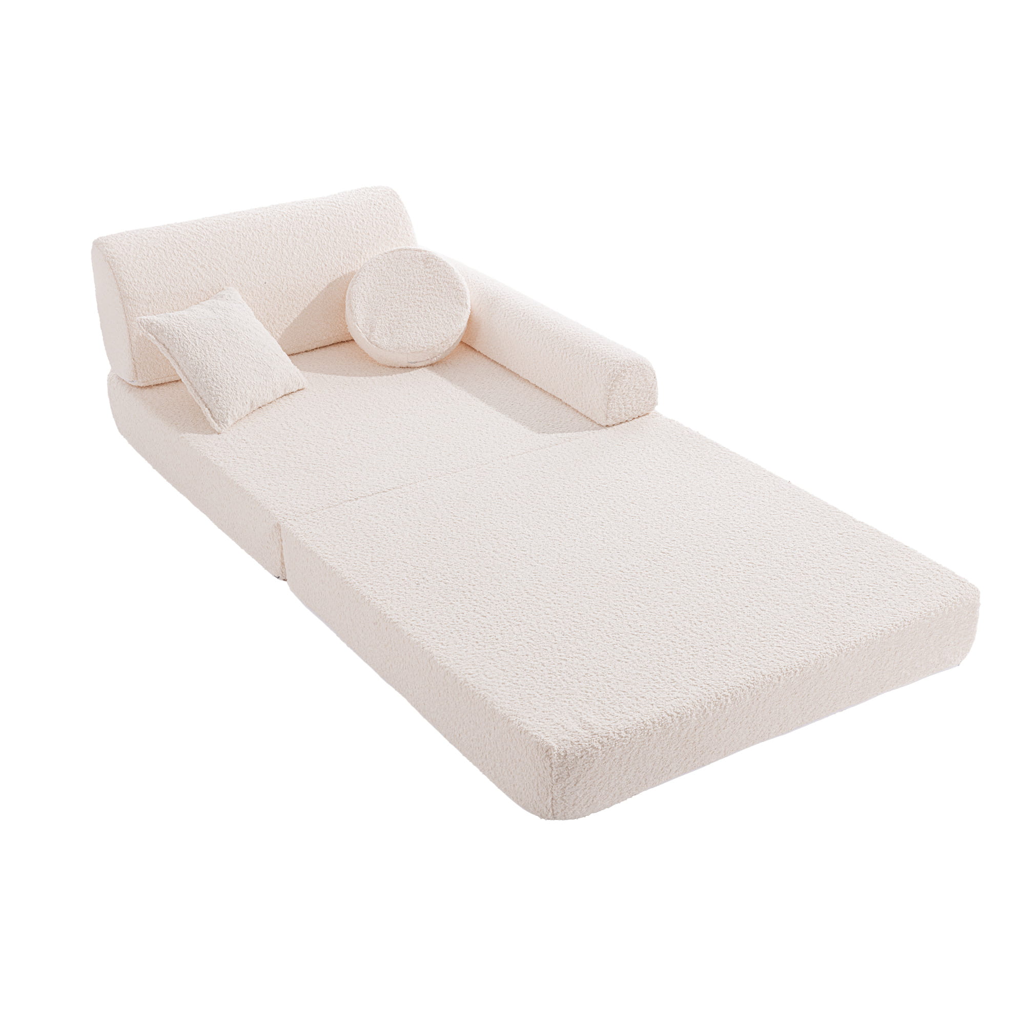 MeowBaby Play Sofa Premium Bouclé - cream/white