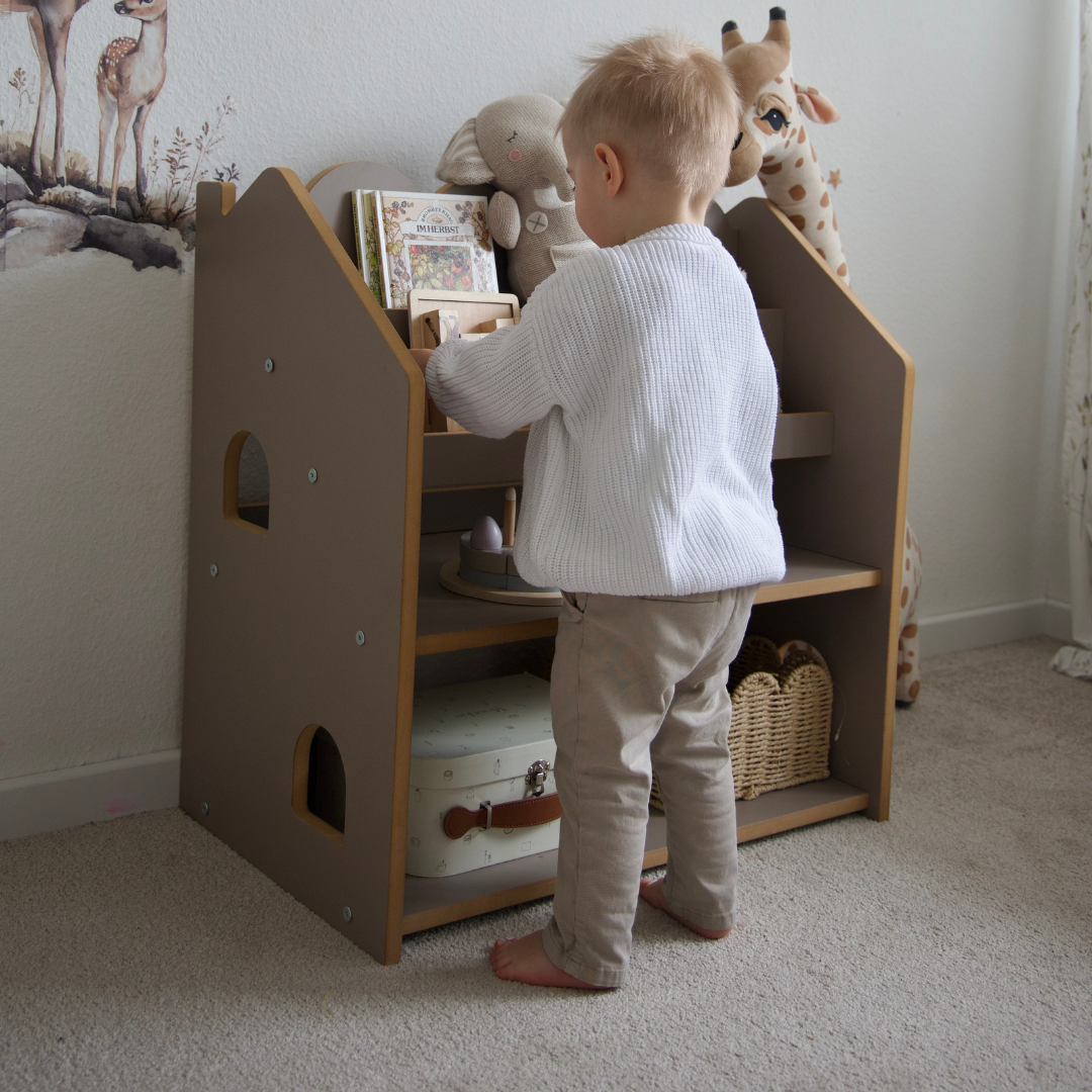 MeowBaby 2-in-1 Montessori-Bücherregal Cloudy