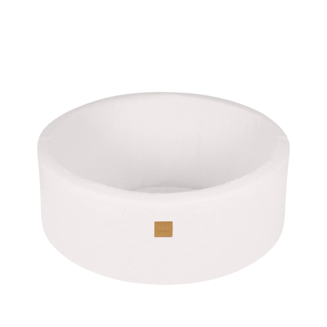 MeowBaby ball pit Bouclé cream/white 90x30 cm, 200 balls - custom color selection