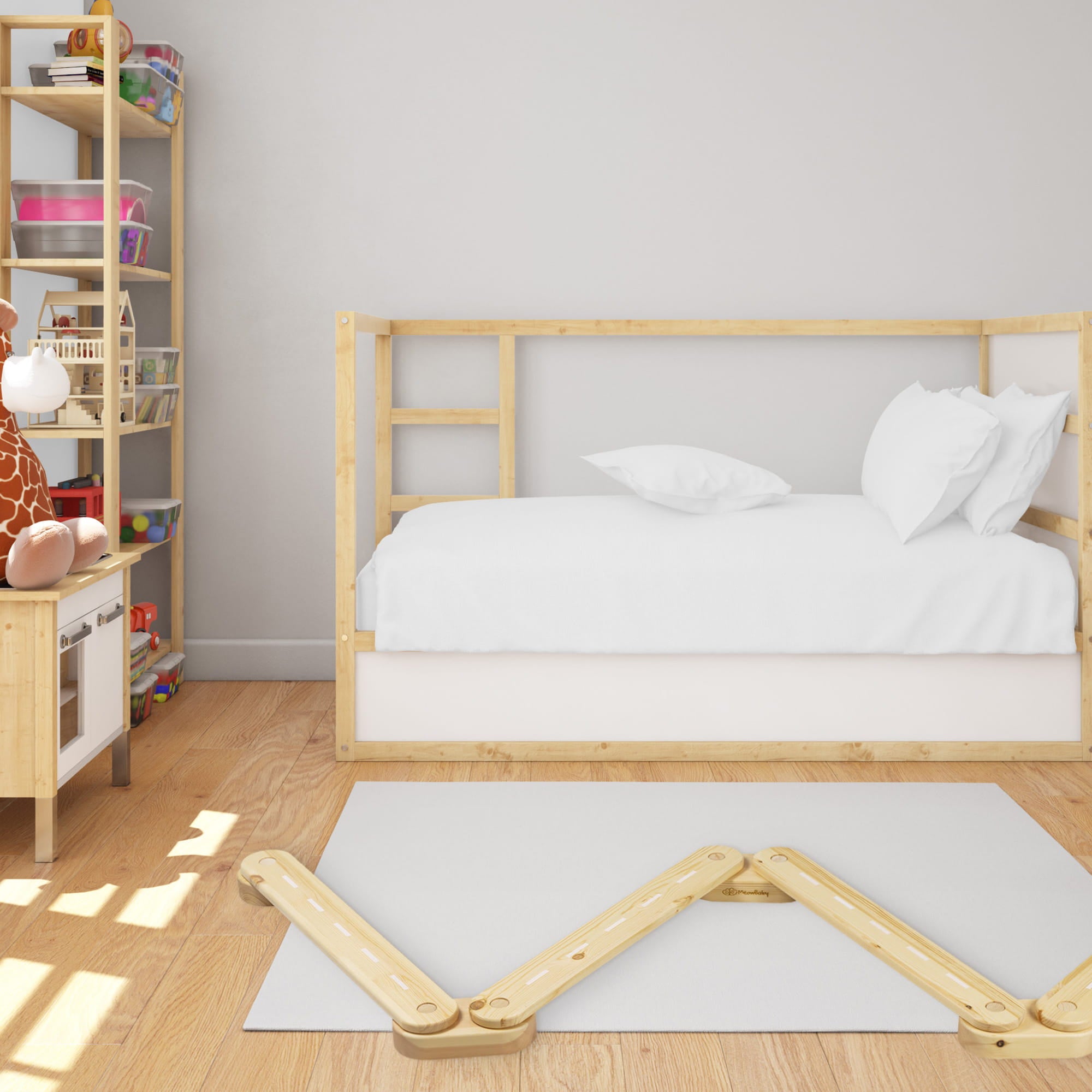 MeowBaby sensory trail, white wood, 4 elements