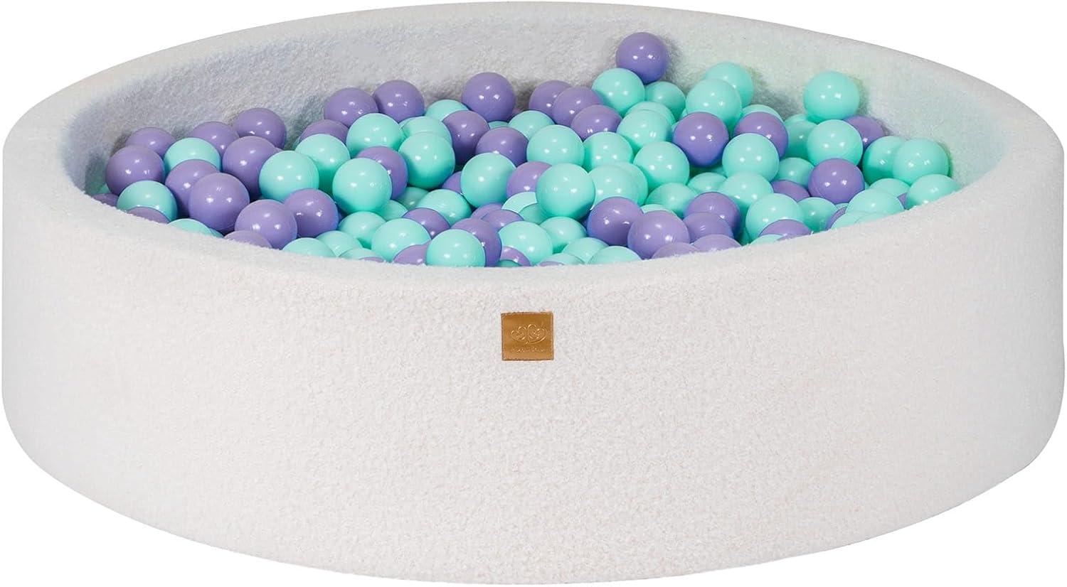 MeowBaby ball pit Bouclé cream/white 120x30 cm, 300 balls - custom color selection