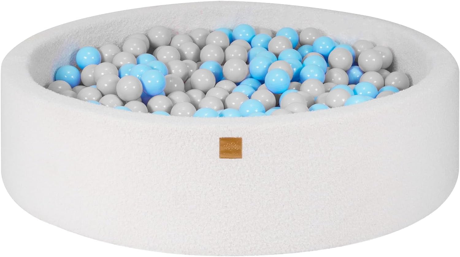 MeowBaby ball pit Bouclé cream/white 120x30 cm, 300 balls - custom color selection