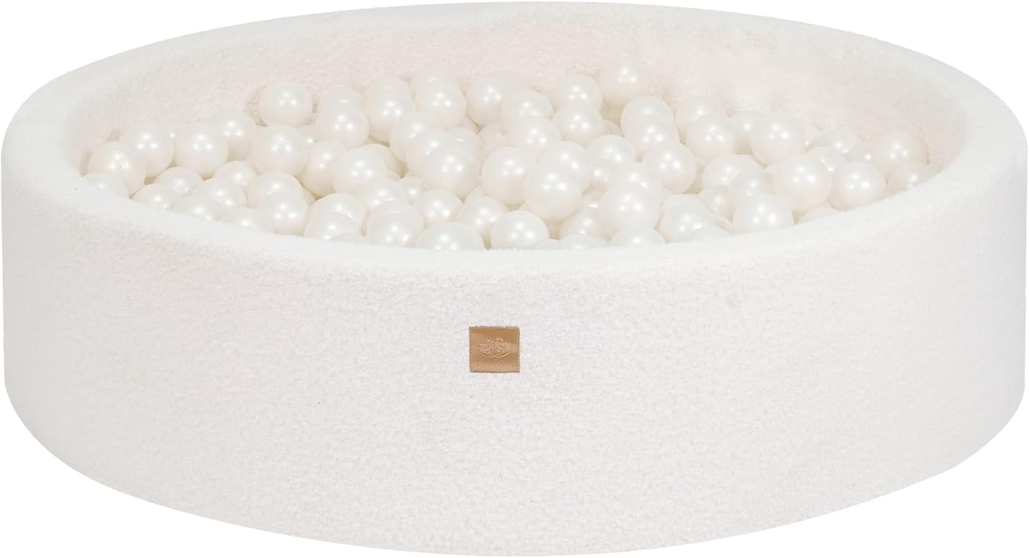 MeowBaby ball pit Bouclé cream/white 120x30 cm, 300 balls - custom color selection