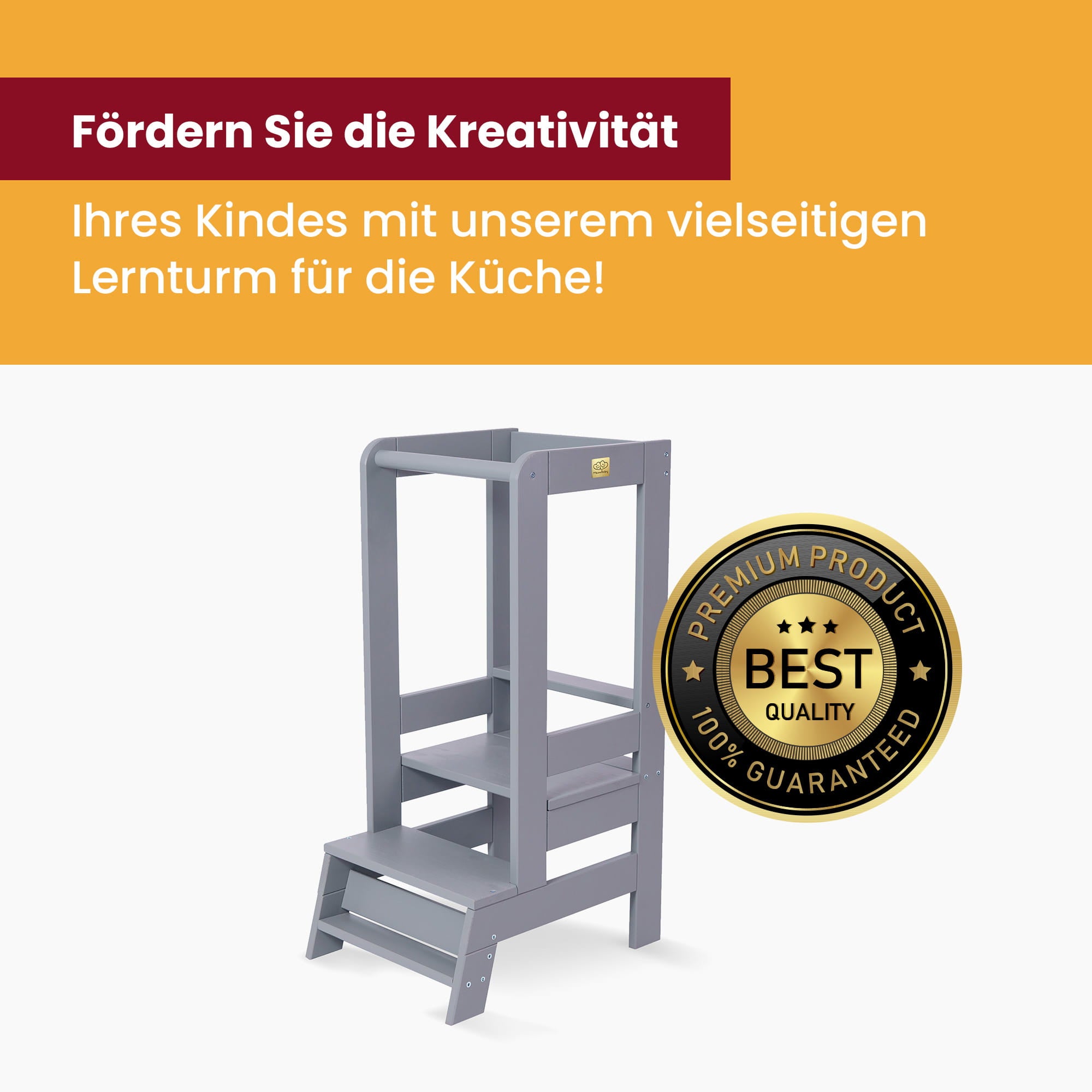 MeowBaby Learning Tower/Kitchen Helper - Dark Grey