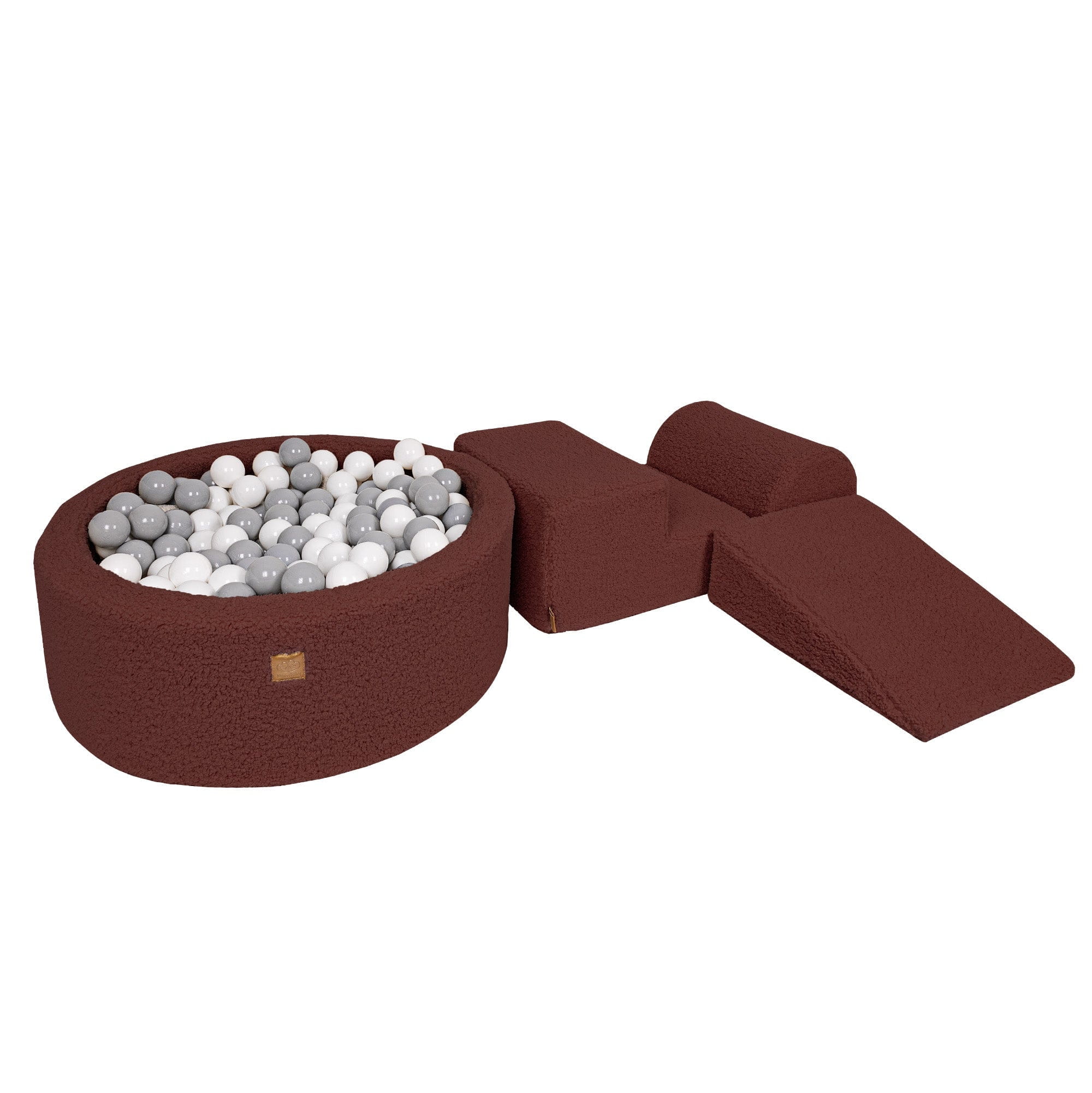 MeowBaby foam play set Bearly brown with ball pit, 200 balls - custom color selection