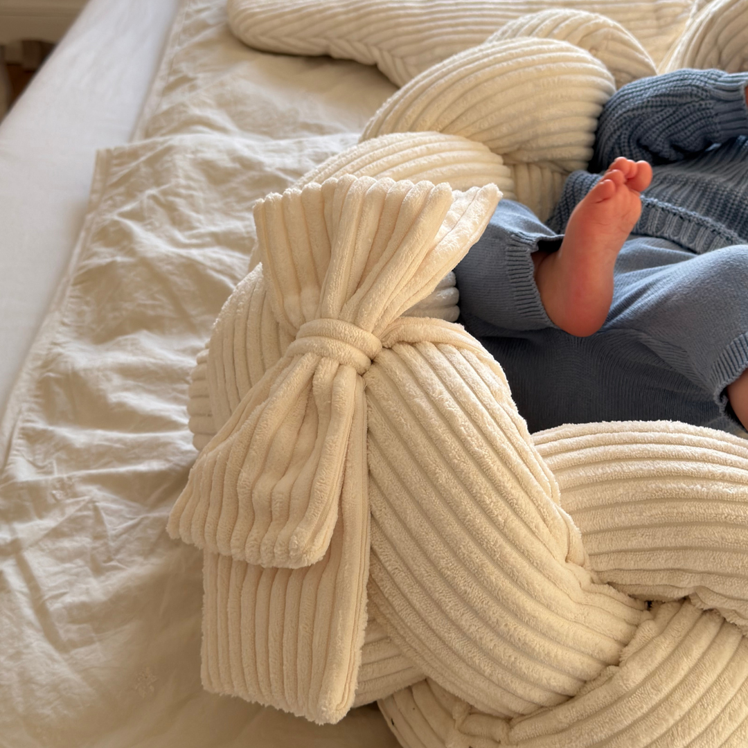 MeowBaby Babynestchen Ästhetik Cord mit geflochtener Bettschlange - Classic Cord Edition