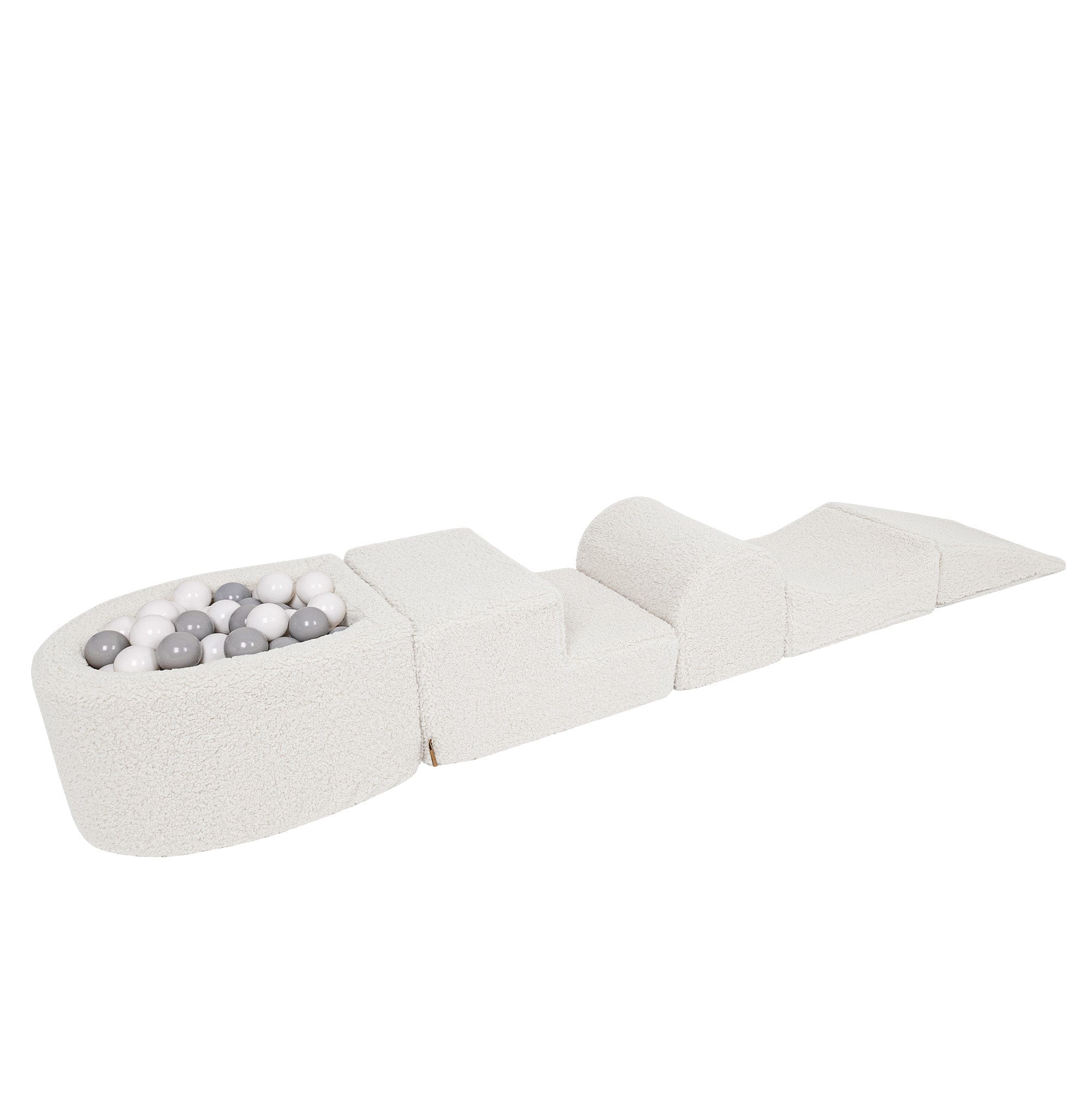 MeowBaby foam play set Bearly beige/cream with ball pit, 100 balls - custom color selection