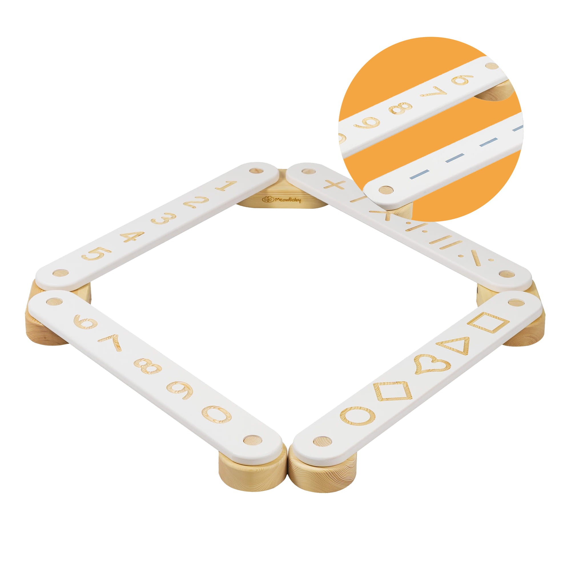 MeowBaby sensory trail, white wood, 4 elements