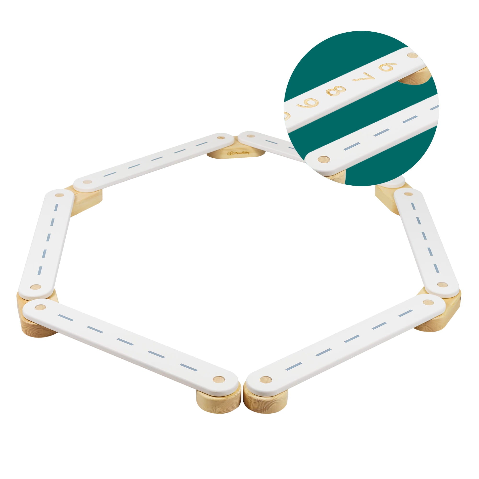 MeowBaby sensory trail, white wood, 6 elements