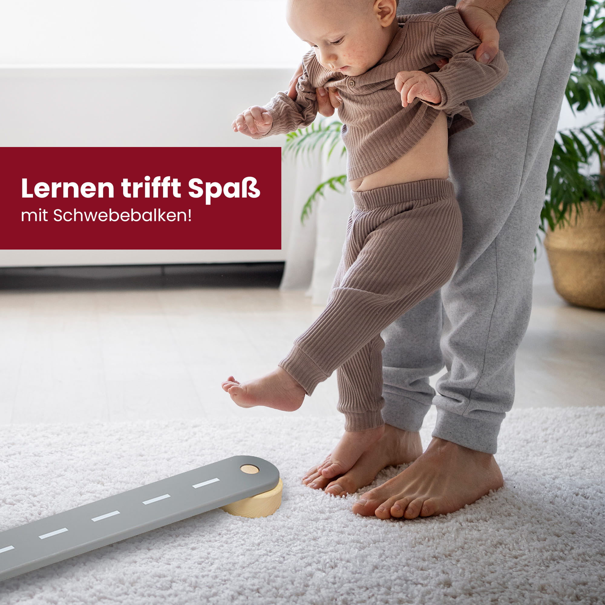 MeowBaby sensory trail, white wood, 6 elements