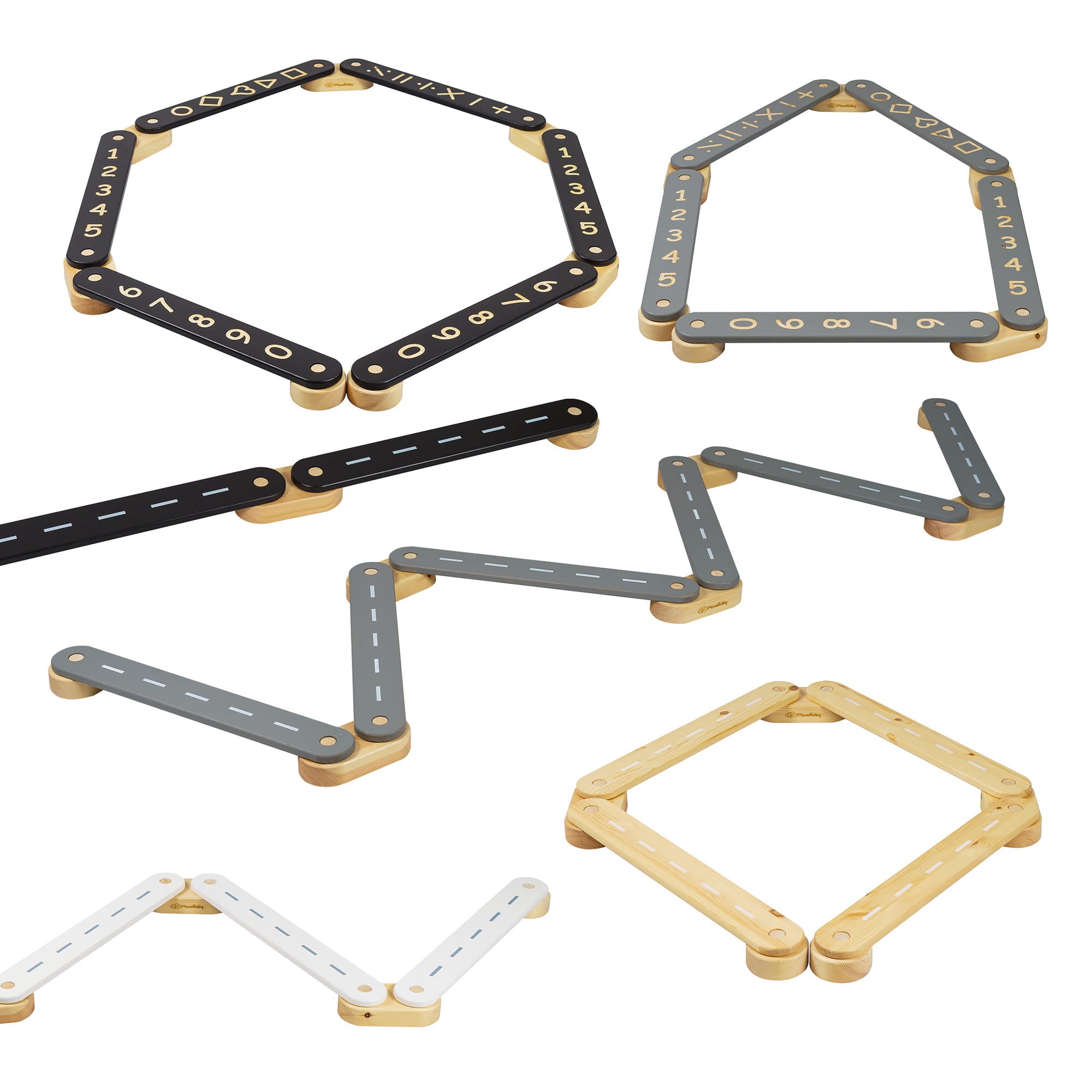 MeowBaby sensory trail, black wood, 6 elements