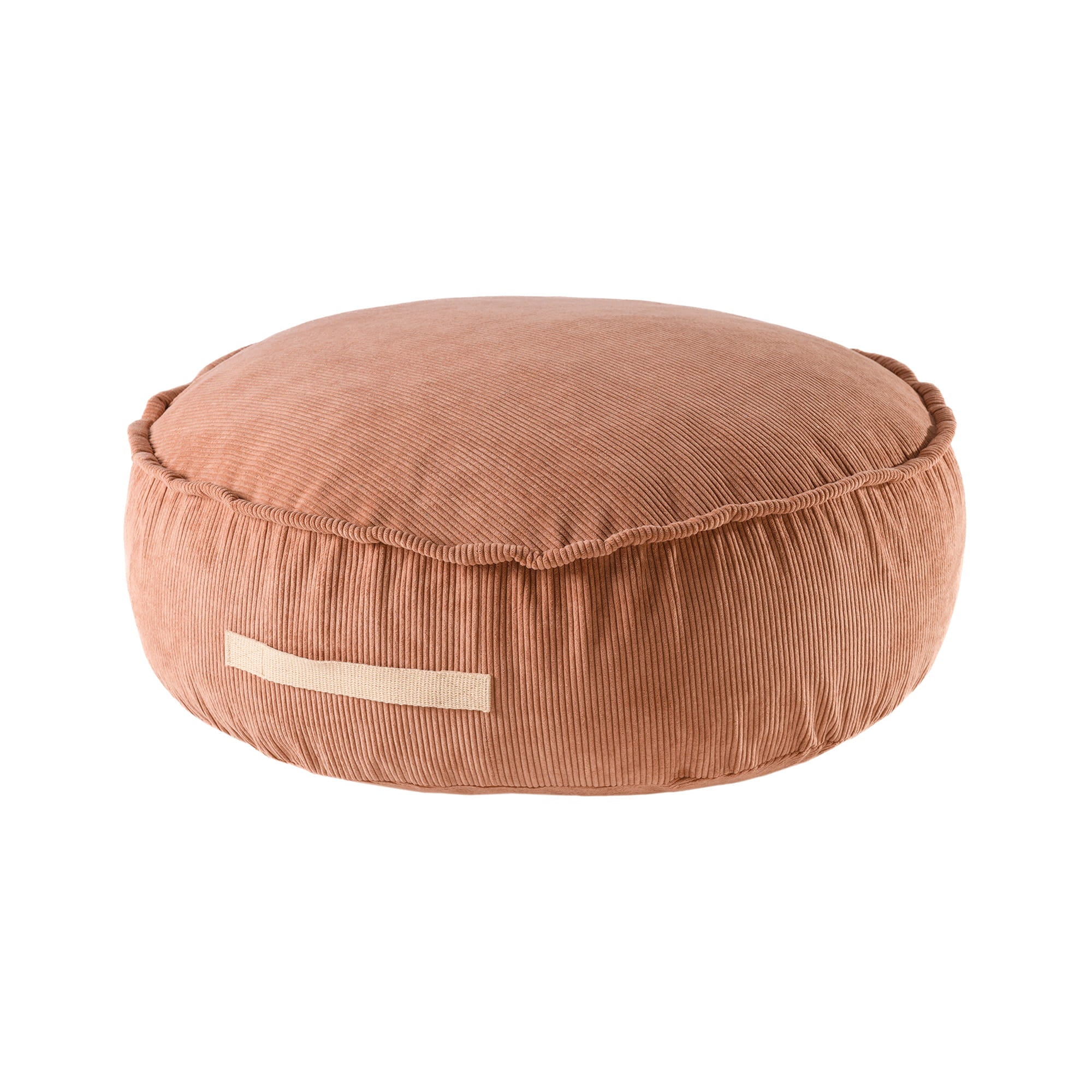 MeowBaby Sitzpouf für Kinder, Rund, Premium Cord - Rusty Red