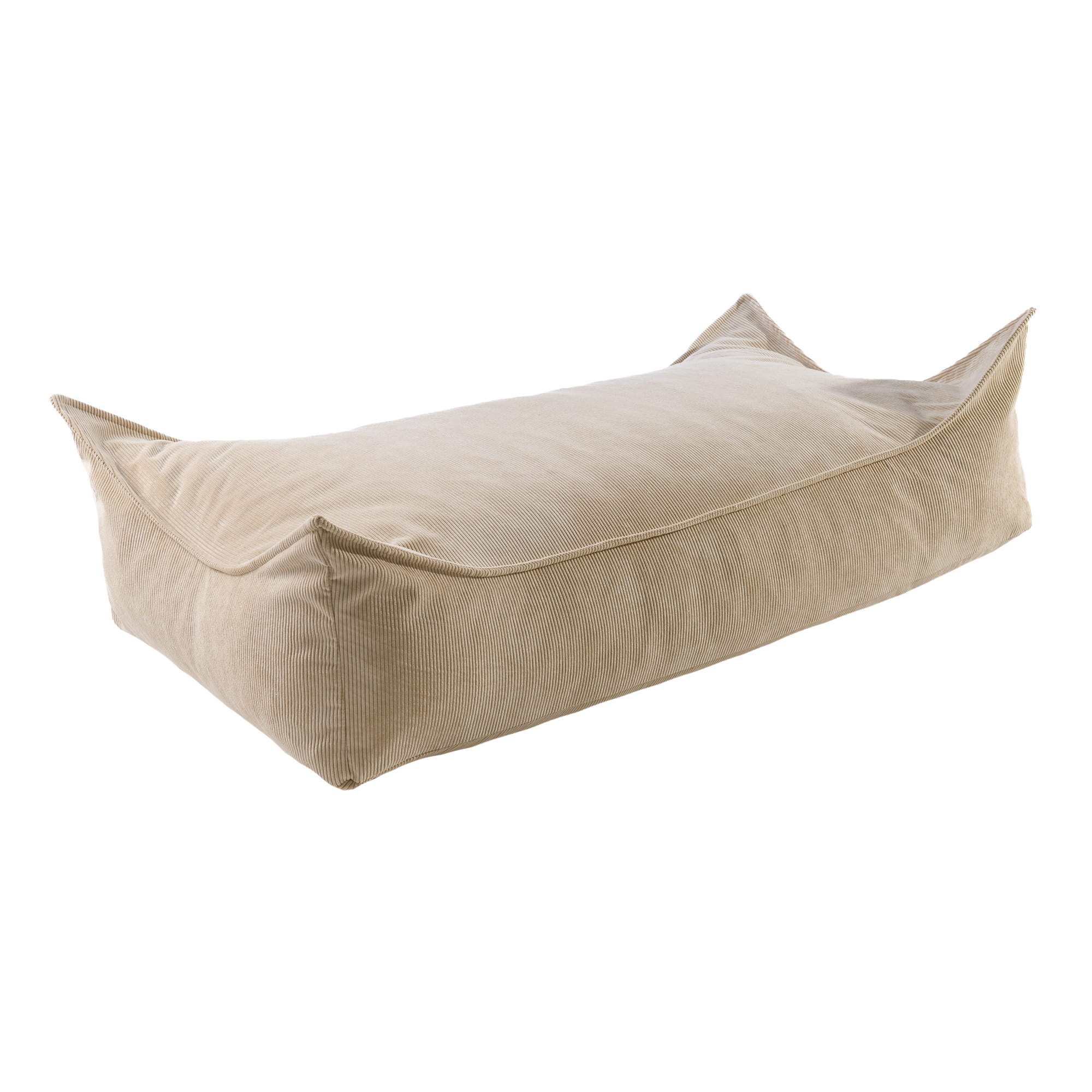 MeowBaby Children's Pouf, Rectangular, Premium Corduroy - Beige