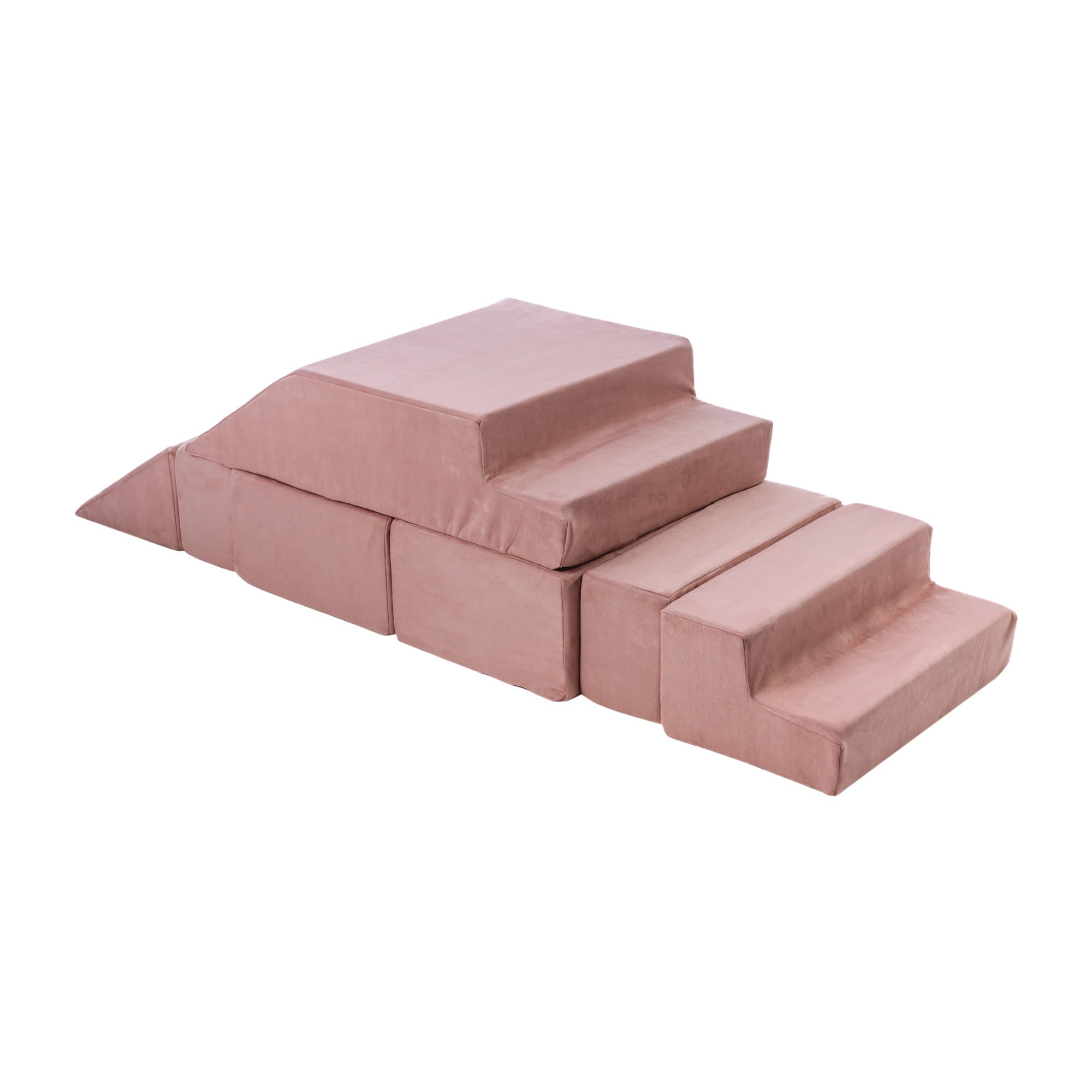 MeowBaby Spielsofa Bricks Velvet rosa, 100 Bälle - eigene Farbauswahl