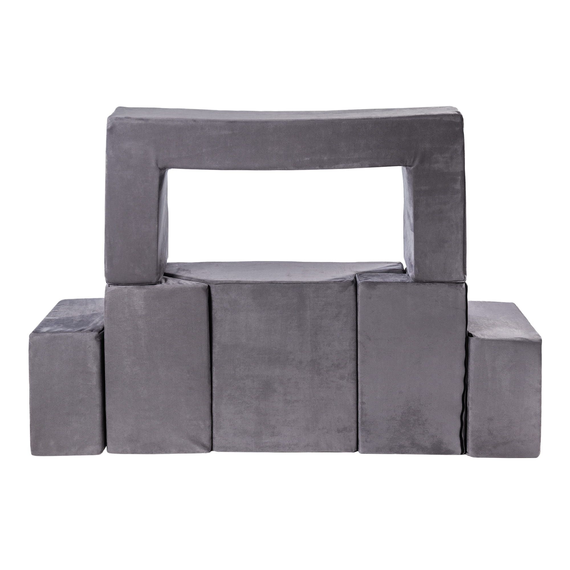 MeowBaby Spielsofa Bricks Velvet grau, 100 Bälle - eigene Farbauswahl