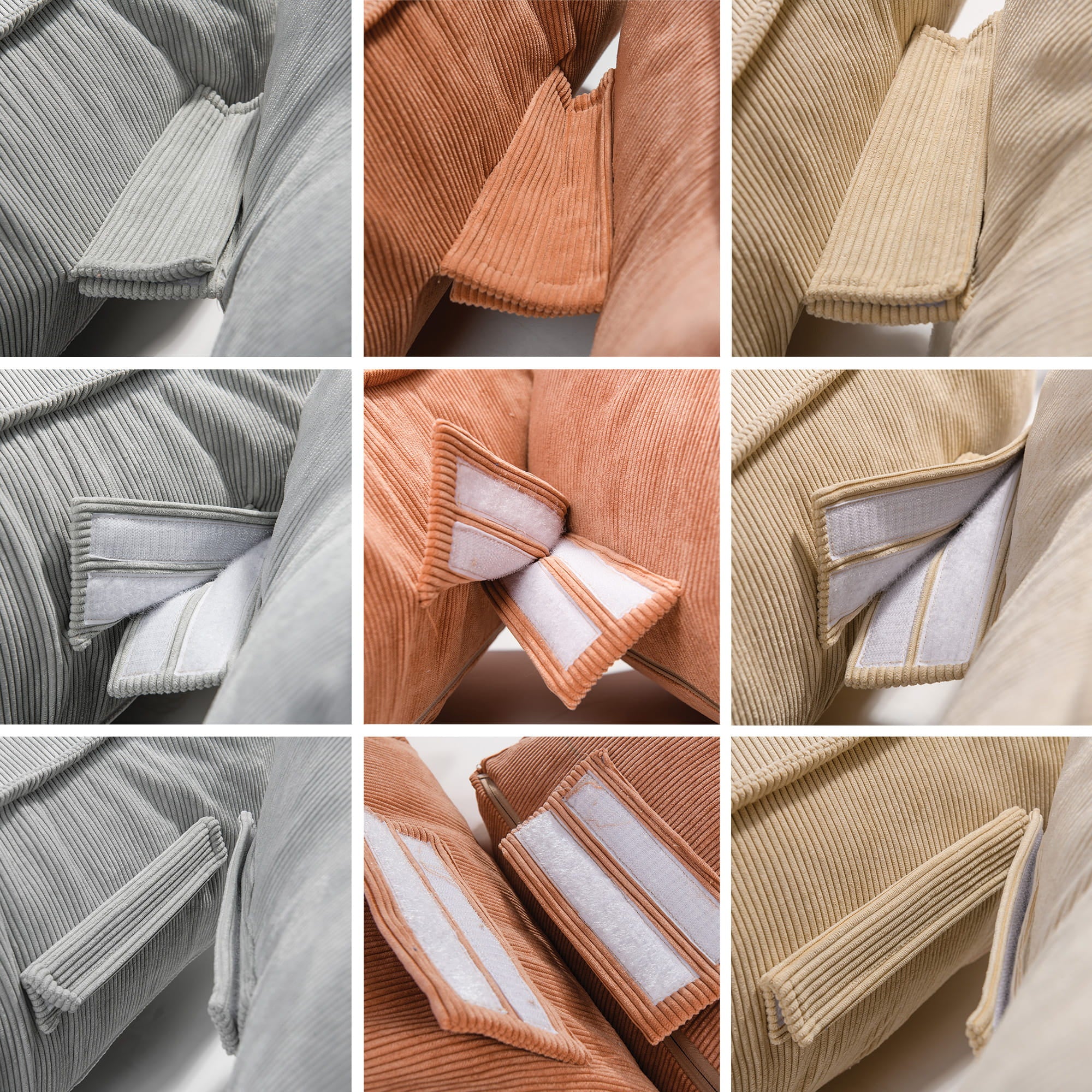 MeowBaby Children's Pouf, Rectangular, Premium Corduroy - Rusty Red