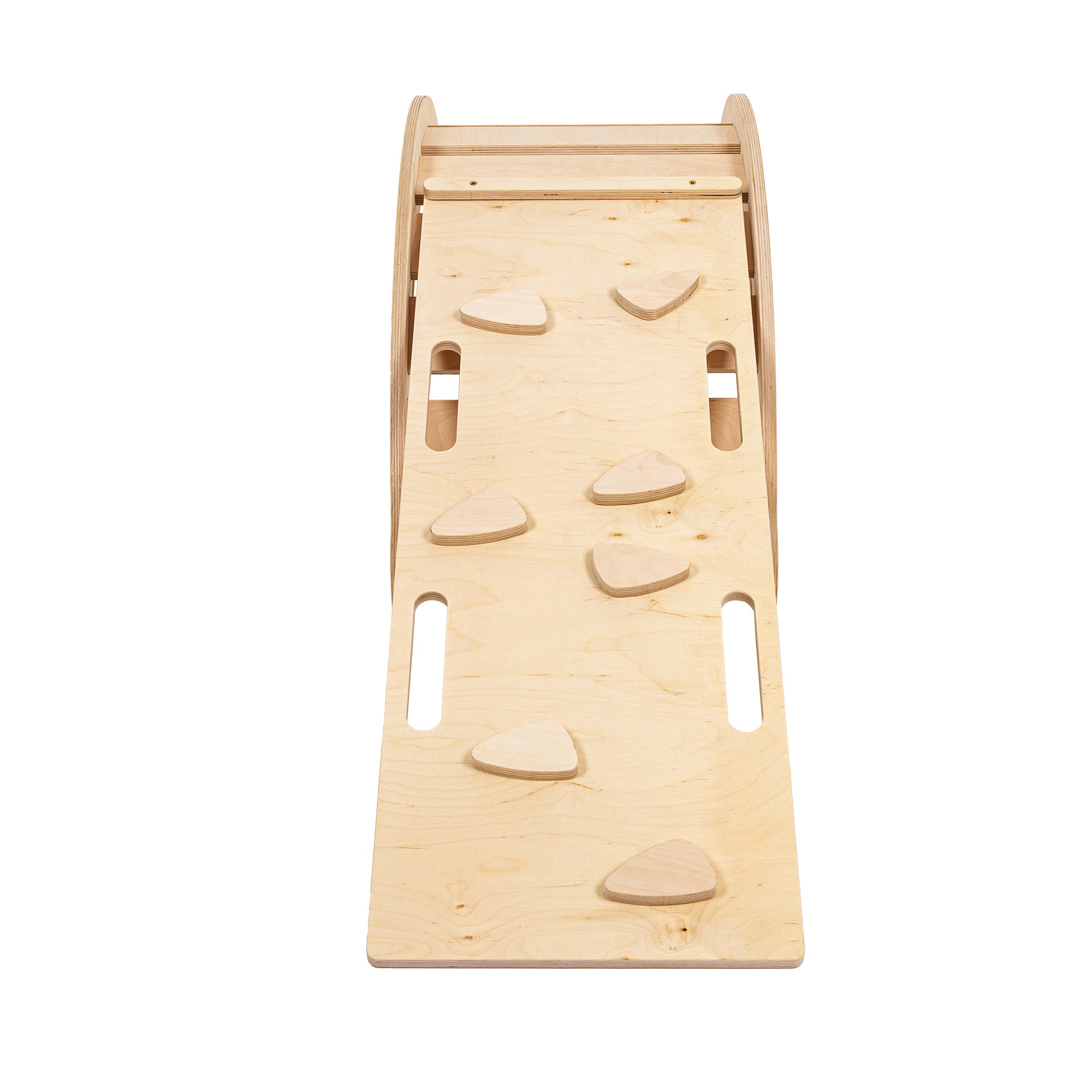 MeowBaby Climbing Set L - Dream Rocker Balance Seesaw/Swing with 2 Slides - Natural