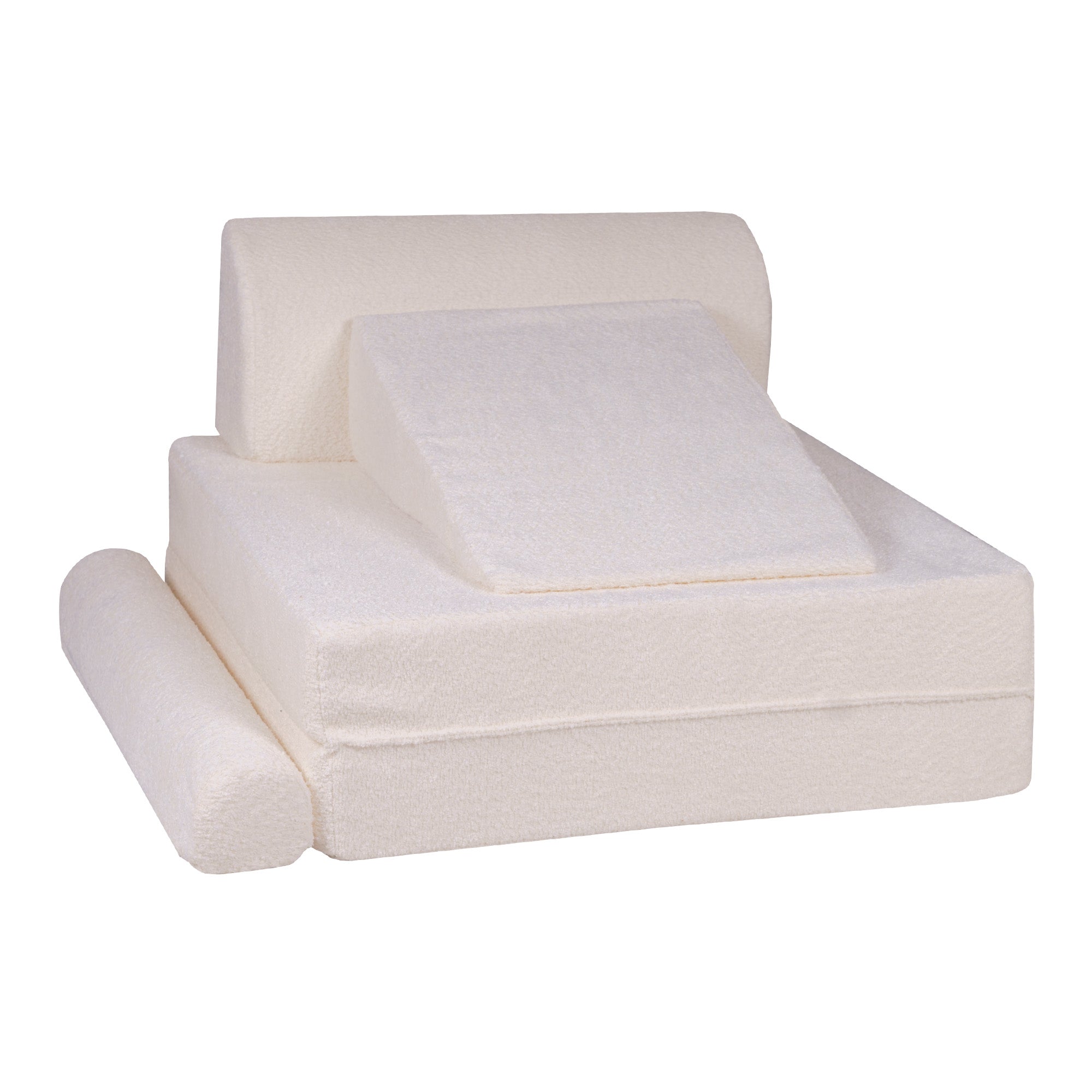 MeowBaby Play Sofa Premium Bouclé - cream/white