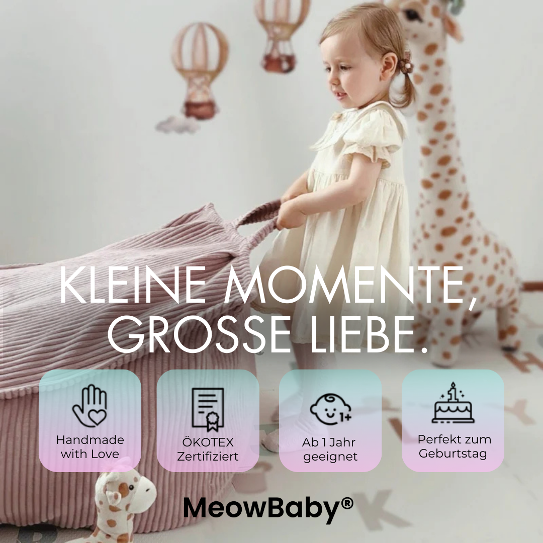 MeowBaby Beanbag Aesthetic Corduroy Square - ecru/beige