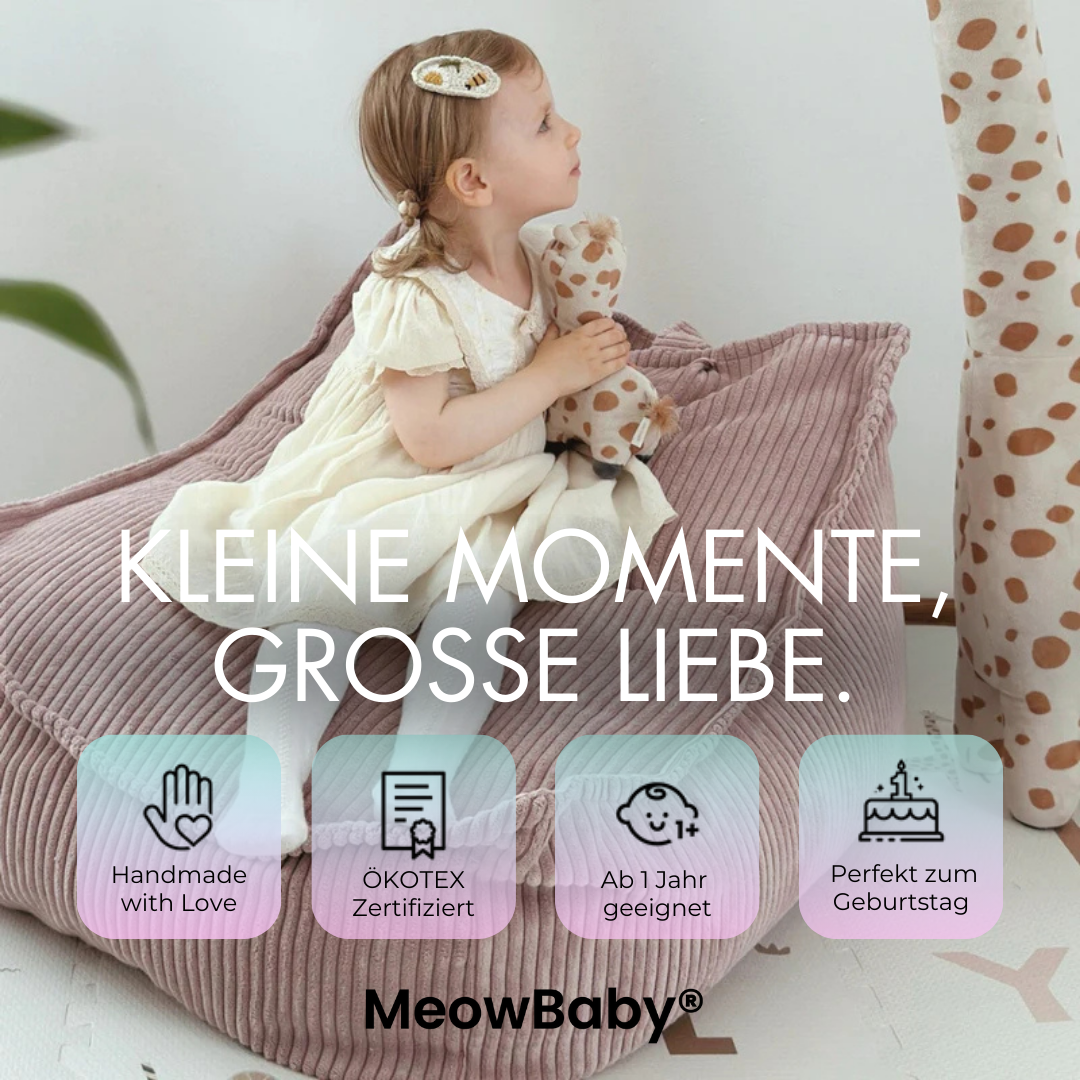 MeowBaby Beanbag Aesthetic Corduroy Square - ecru/beige