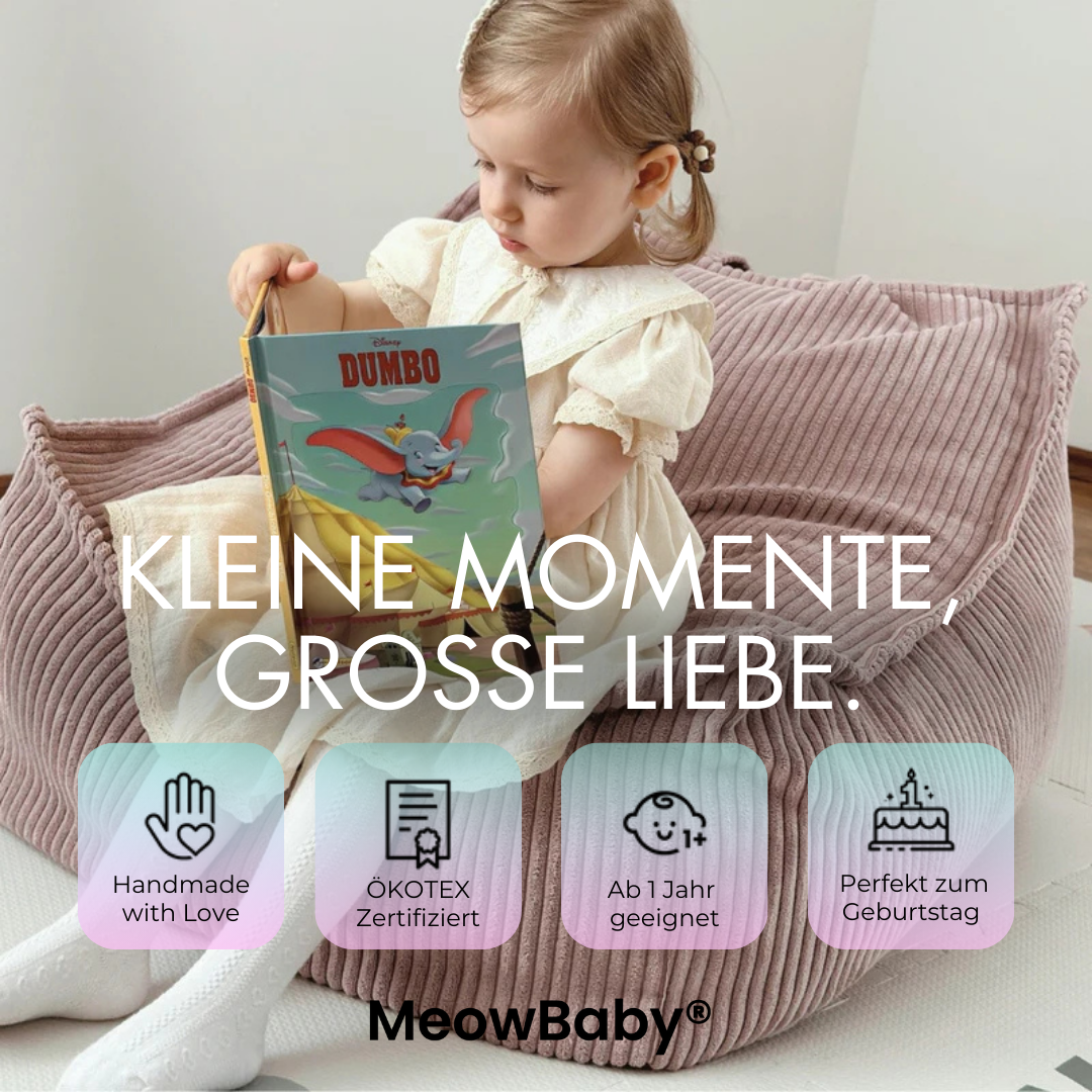 MeowBaby Beanbag Aesthetic Corduroy Square - ecru/beige