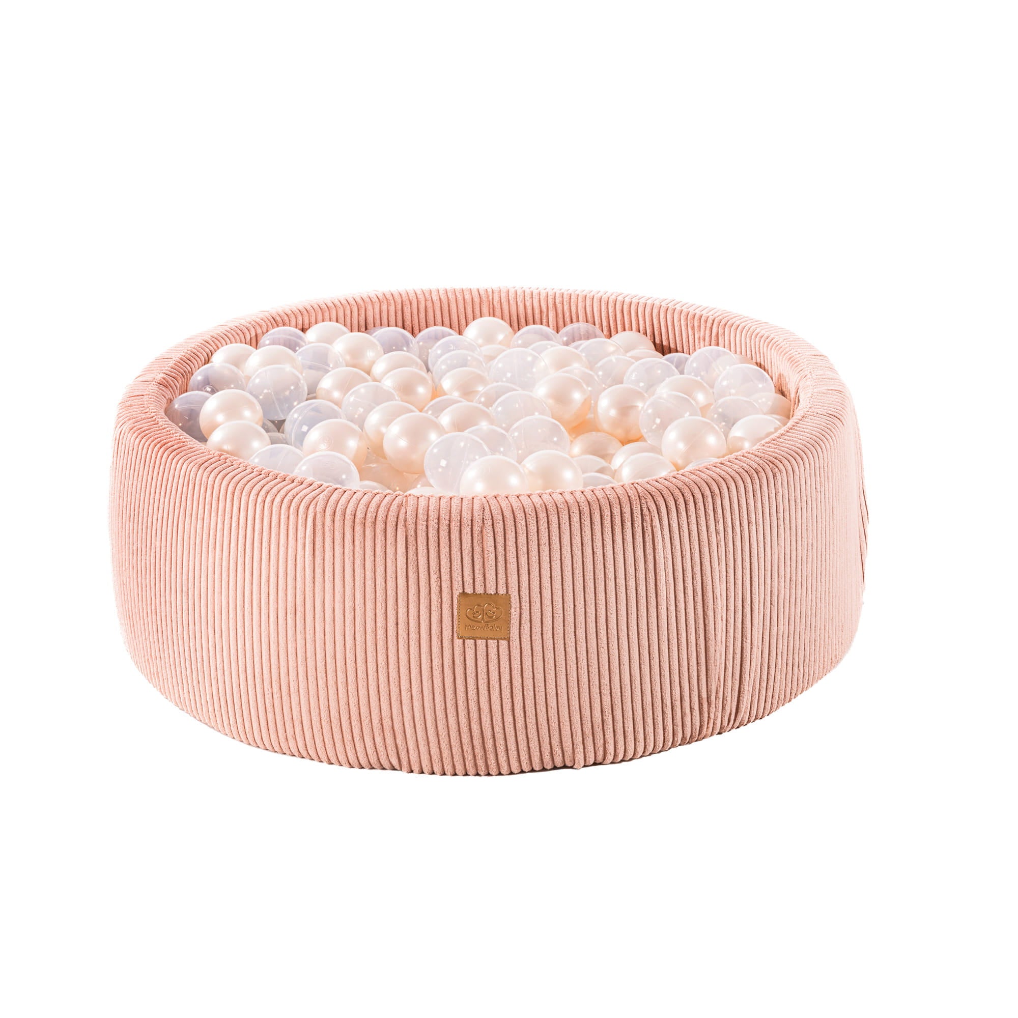 MeowBaby Bällebad Ästhetik Cord ecru 90x30cm, 200 Bälle - Fertigsets