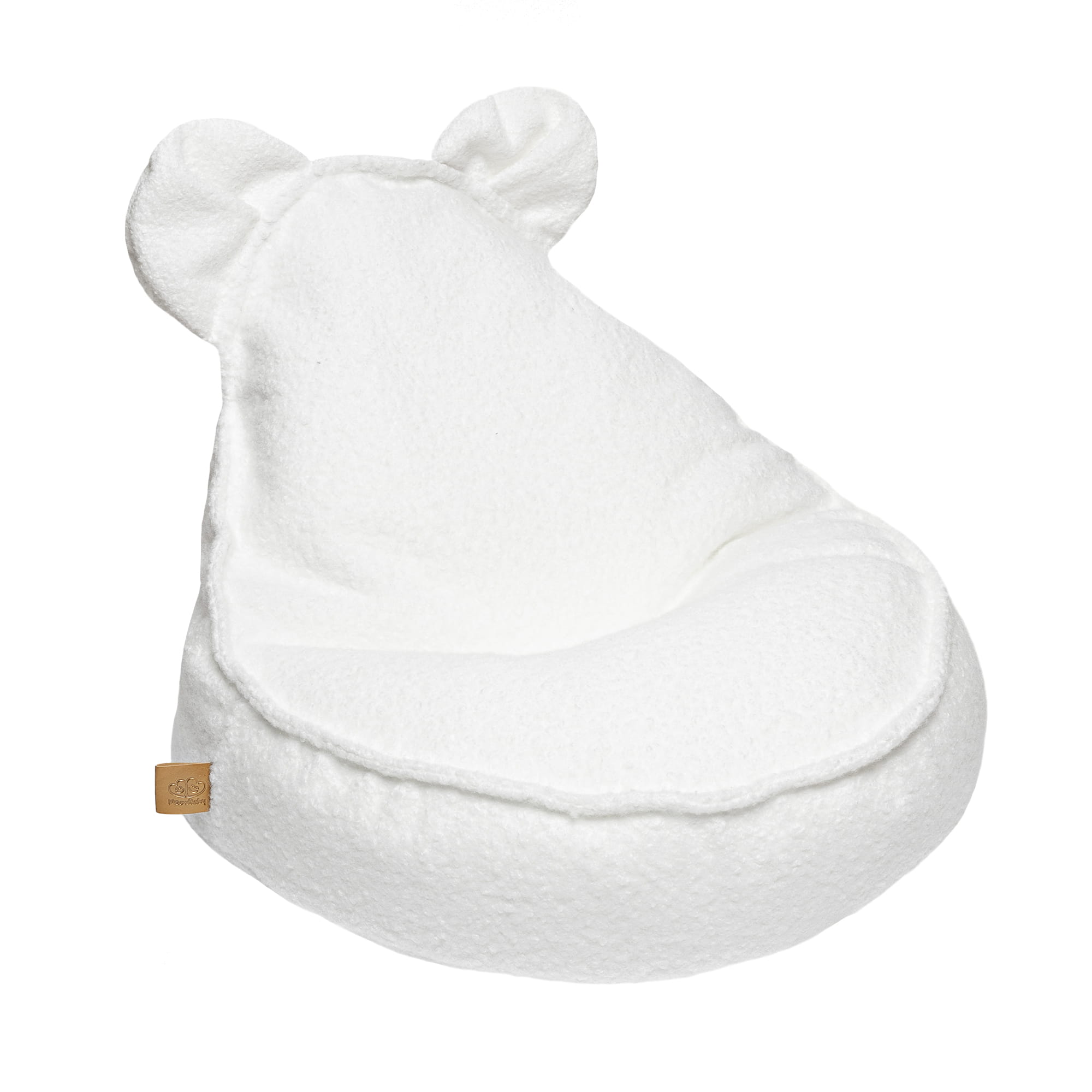 MeowBaby Bouclé Bear Bean Bag - cream/white