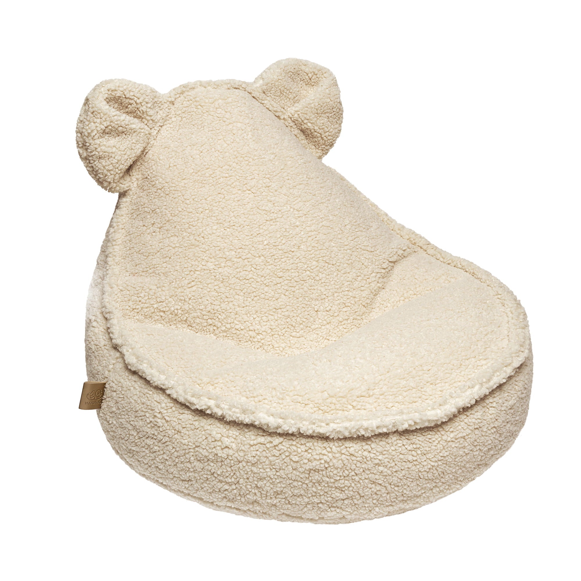 MeowBaby Beanbag Bearly Bear - cream/white
