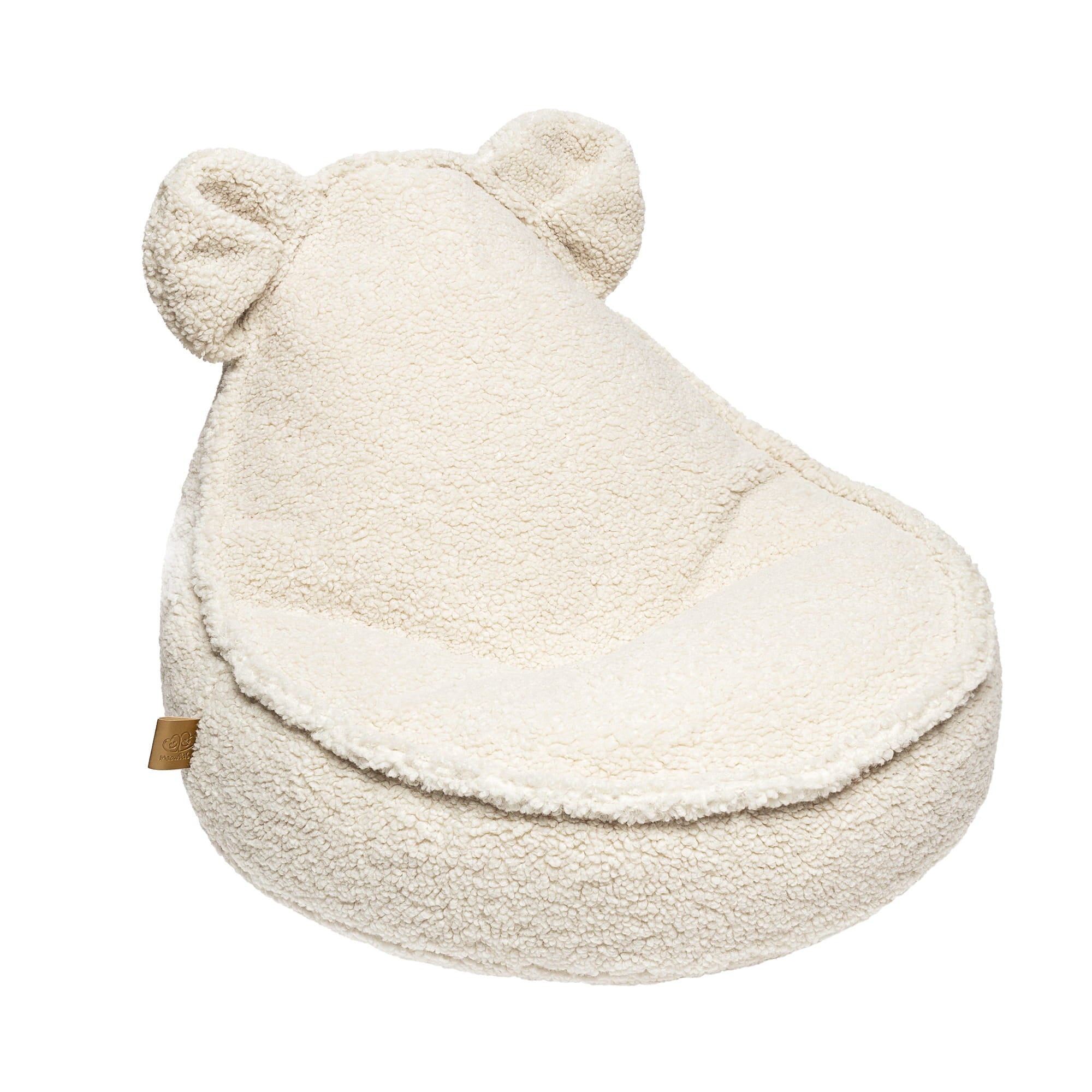 MeowBaby Beanbag Bearly Bear - cream/white
