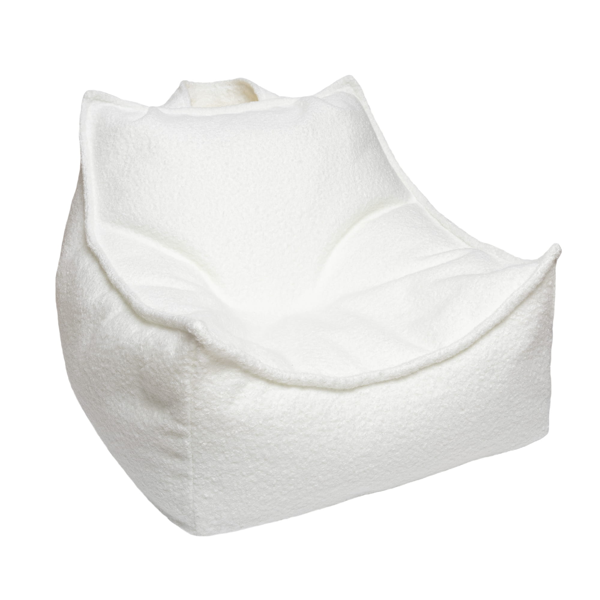 MeowBaby Sitzsack Bouclé eckig - cremé/weiss