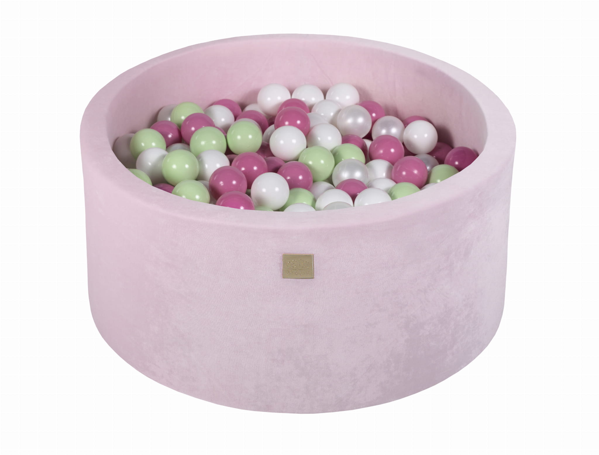 MeowBaby Bällebad Velvet powder pink 90x40 cm, 300 Bälle - eigene Farbauswahl