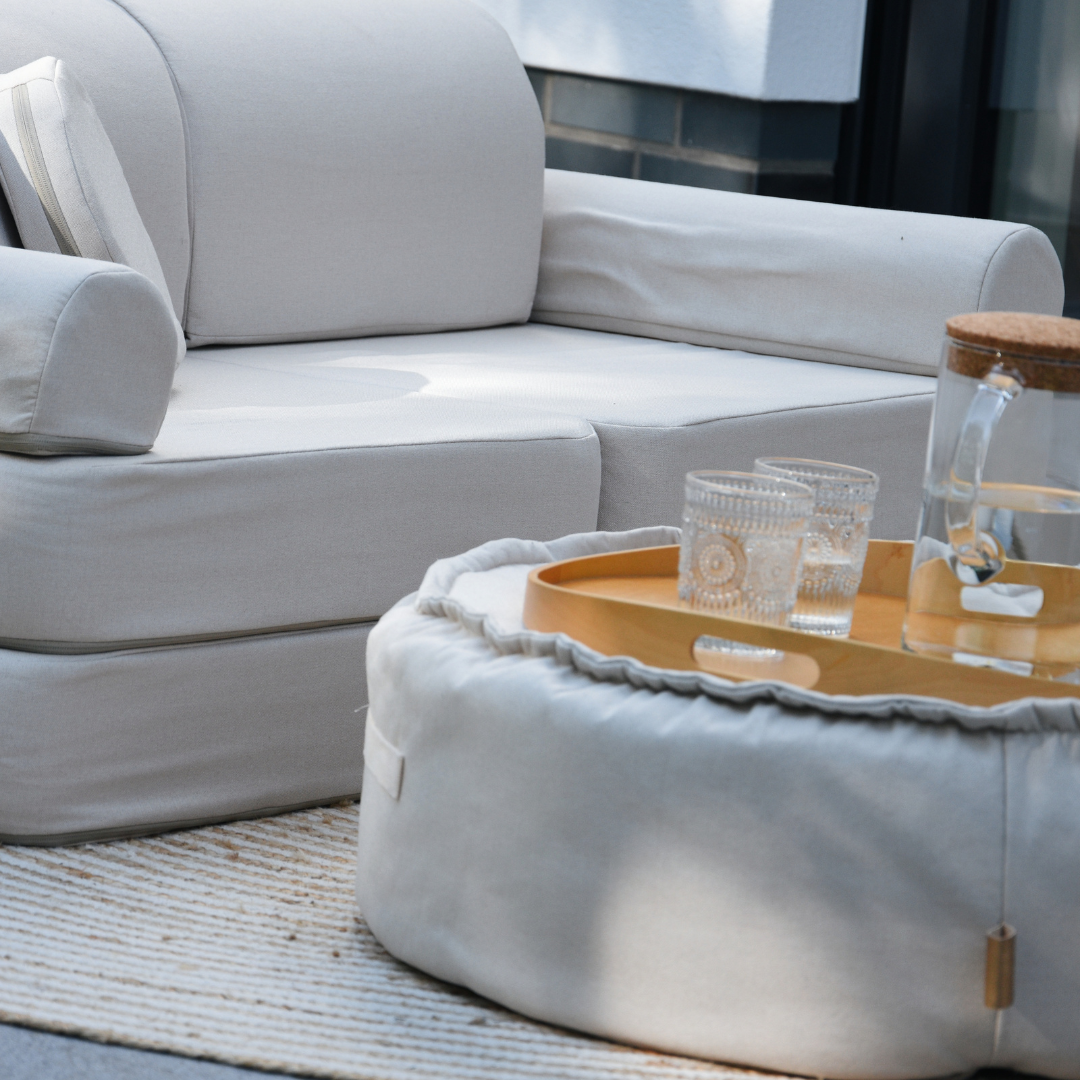 MeowBaby Outzy Sitzpouf für Kinder rund - Outdoor Living Edition