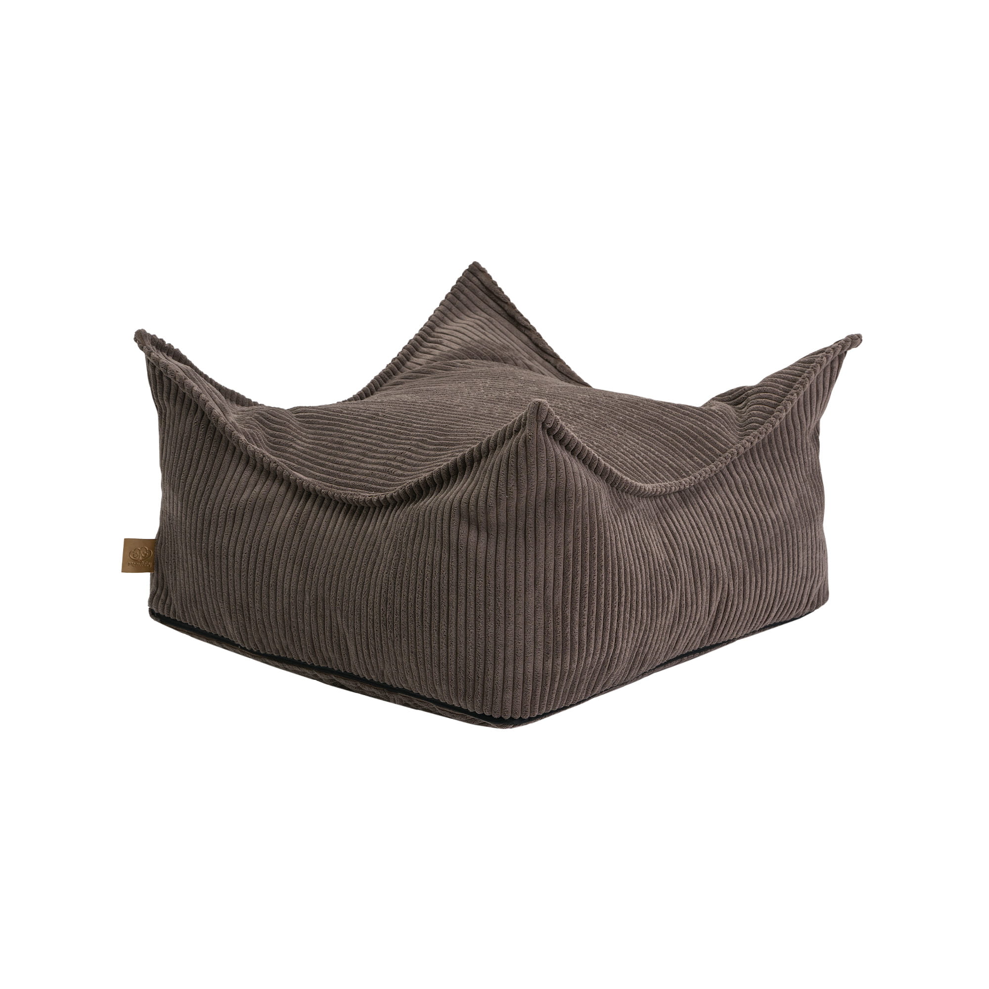 MeowBaby Children's Pouf, Square, Aesthetic Corduroy - Brown