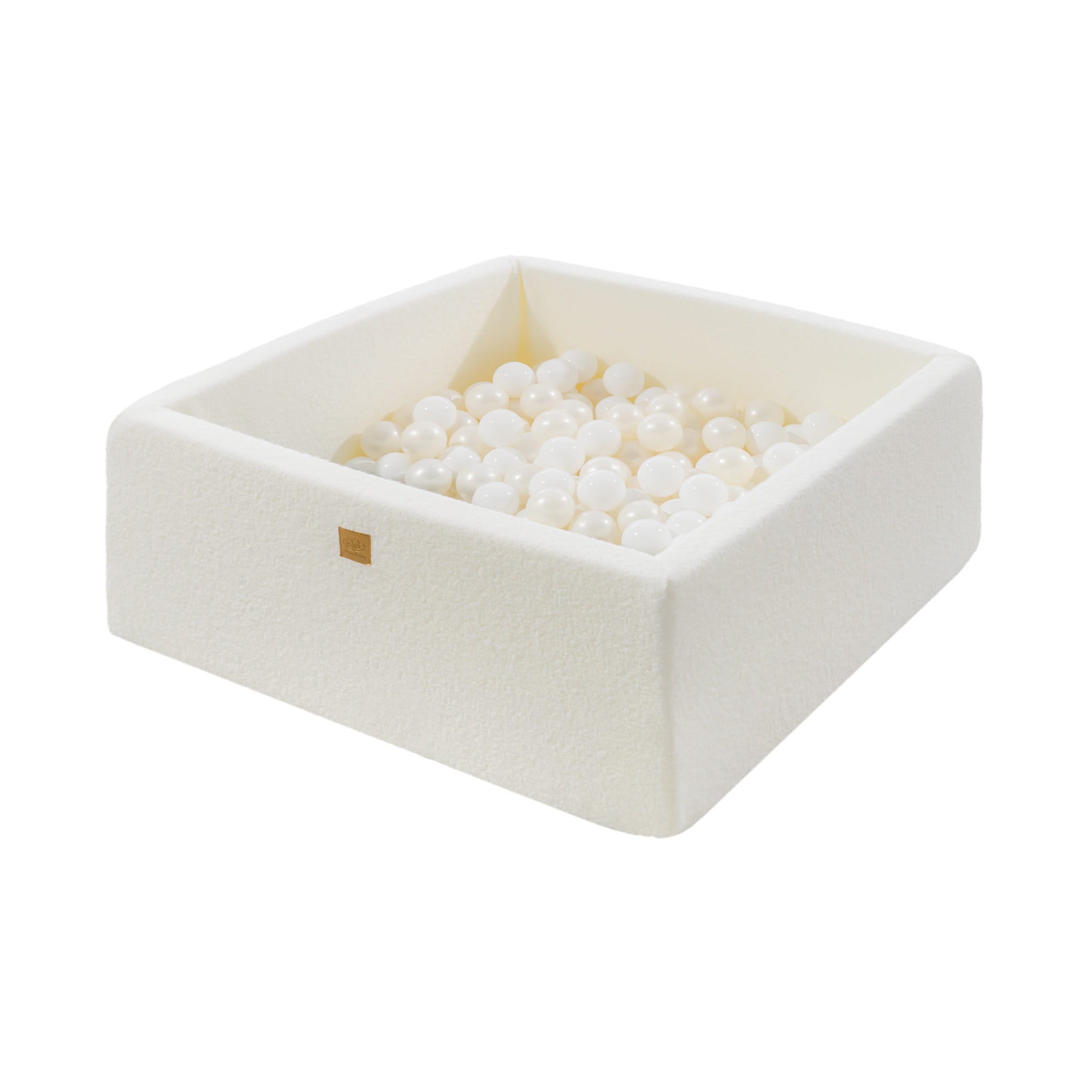 MeowBaby ball pit Bouclé white 110x110x40 cm, 400 balls - custom color selection
