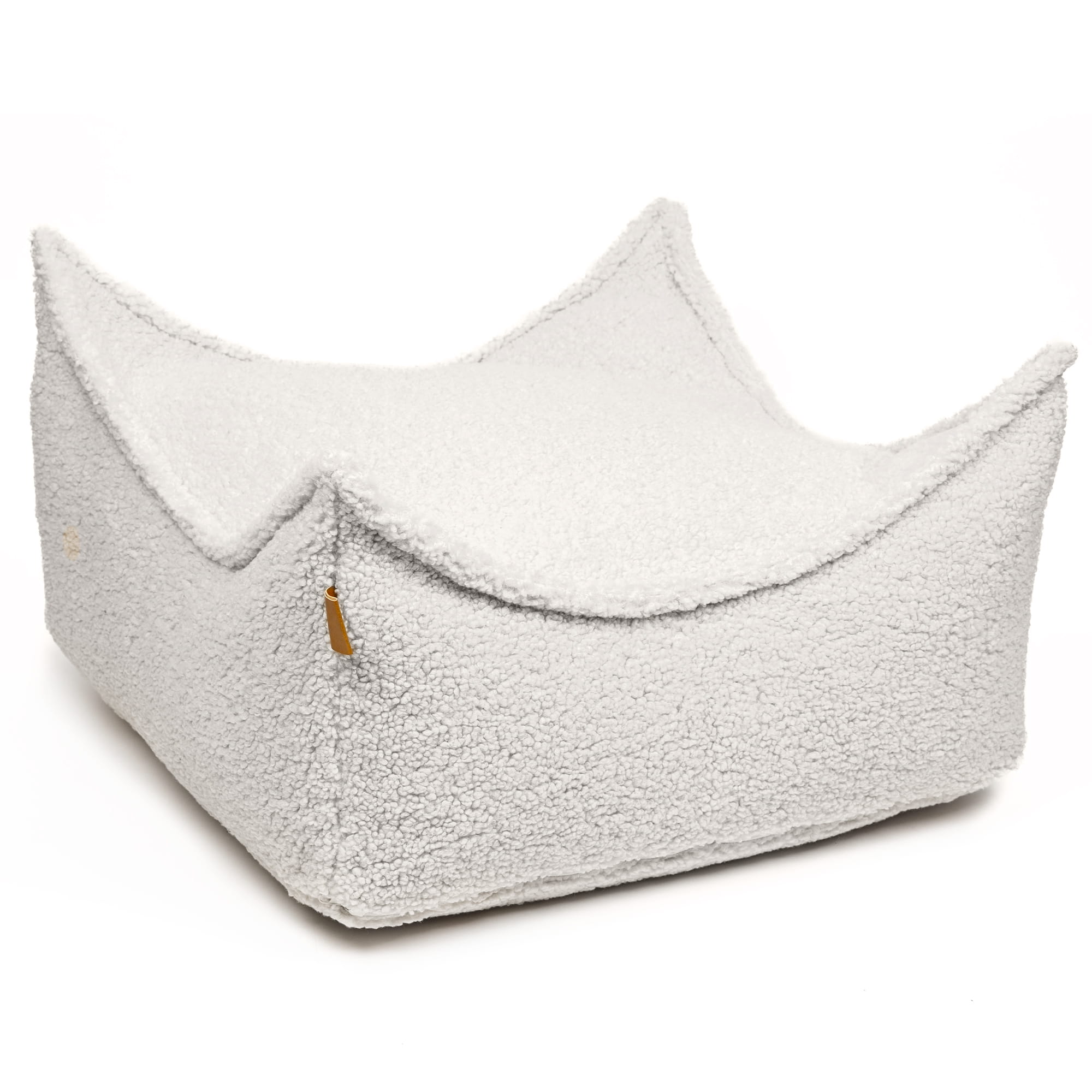 MeowBaby Children's Pouf, Square, Bearly - Beige/Cream