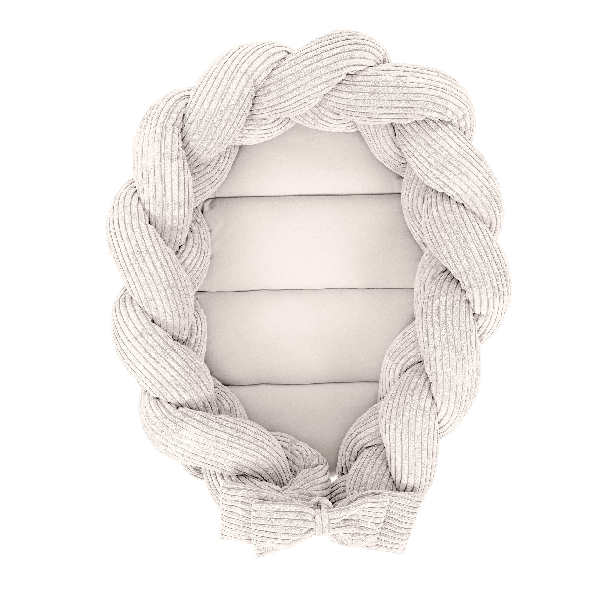 MeowBaby Babynestchen Cord mit geflochtener Bettschlange