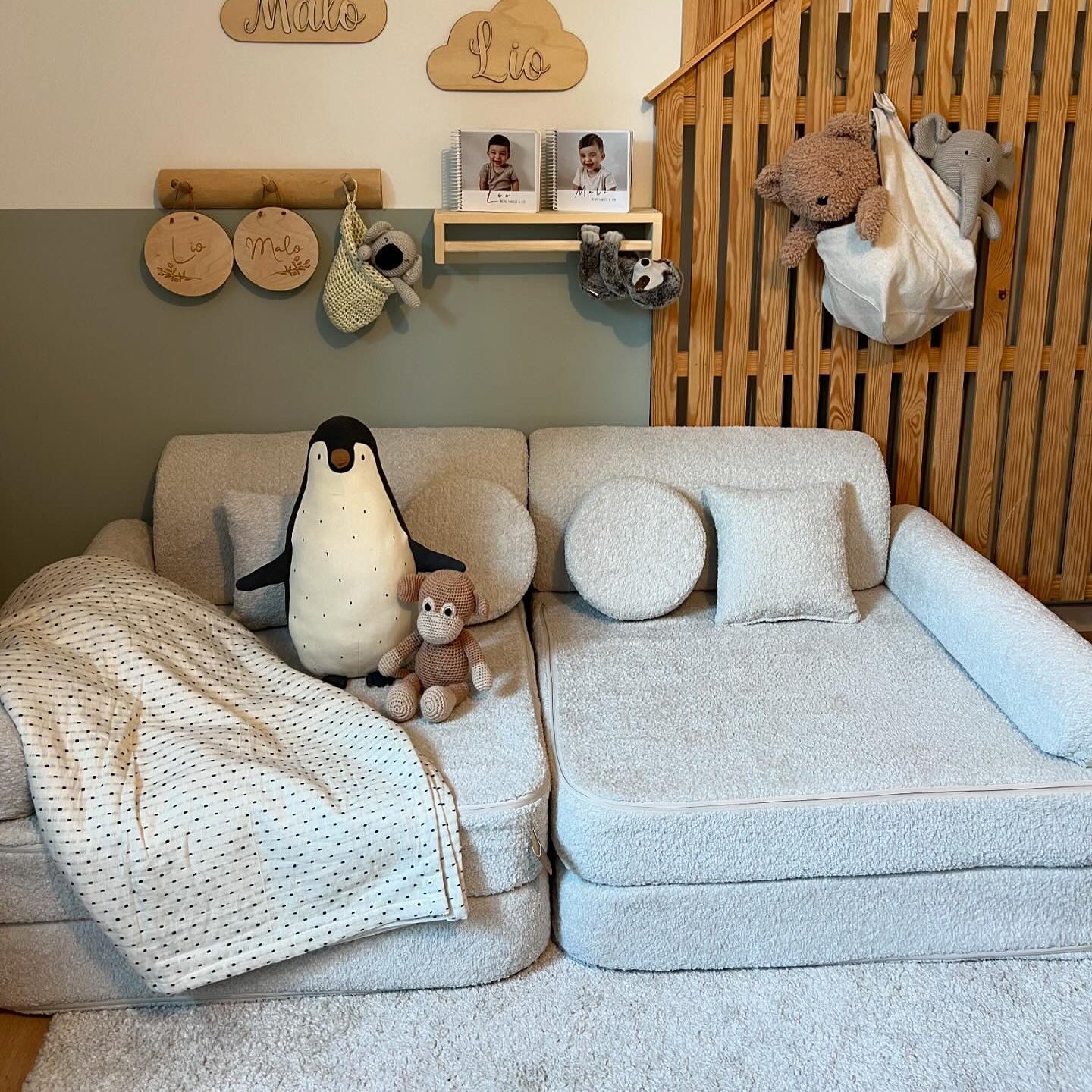 MeowBaby Play Sofa Premium Bouclé - ecru