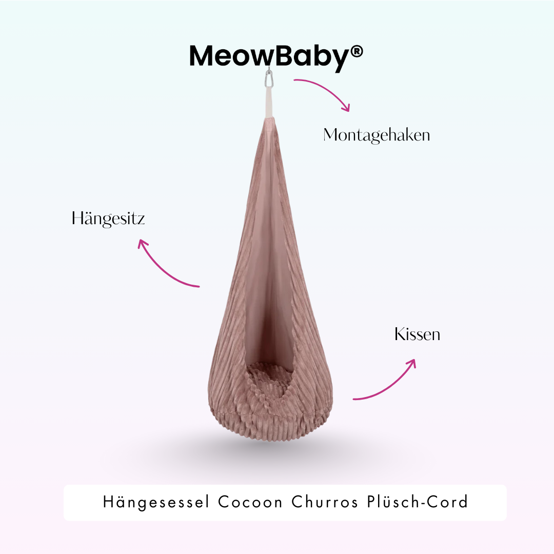 MeowBaby Hängesessel Cocoon Churros Plüsch-Cord