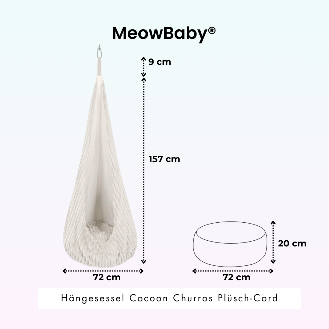 MeowBaby Hängesessel Cocoon Churros Plüsch-Cord
