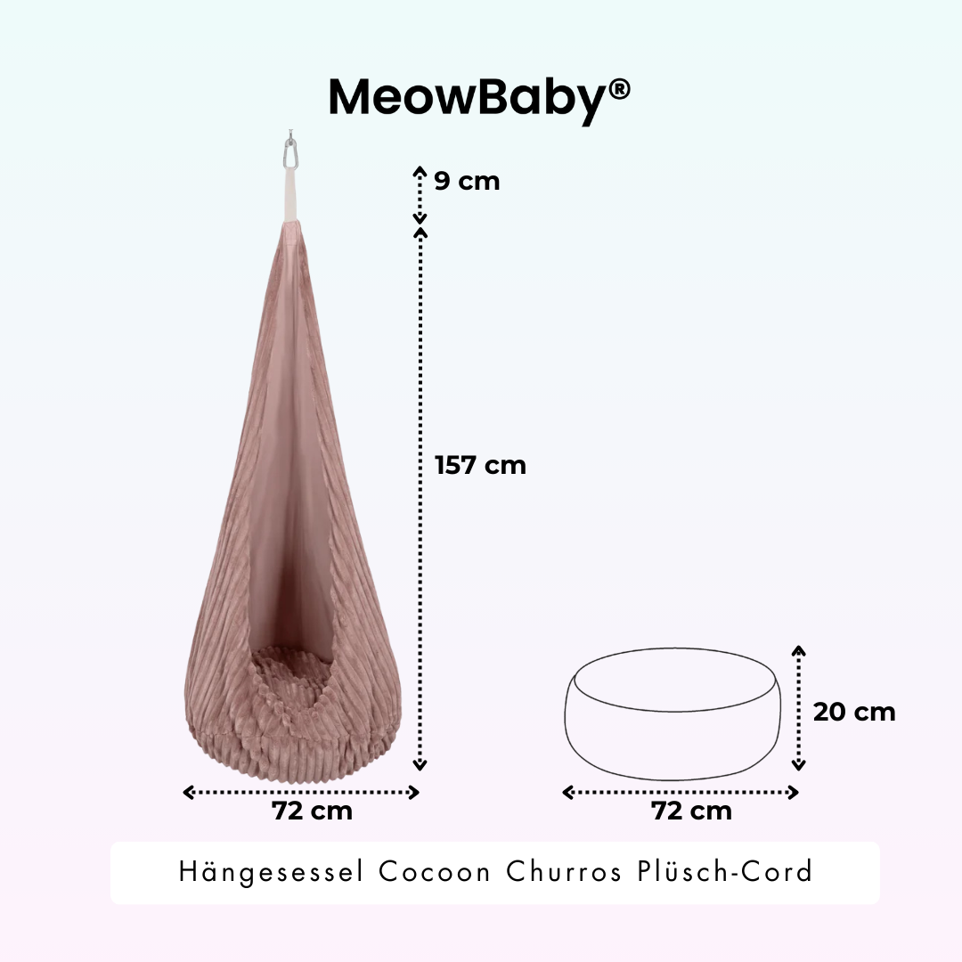 MeowBaby Hängesessel Cocoon Churros Plüsch-Cord