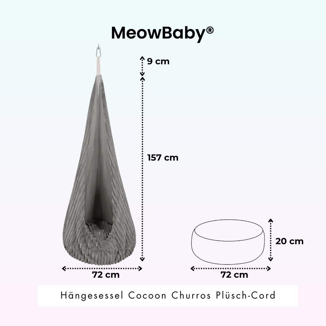 MeowBaby Hängesessel Cocoon Churros Plüsch-Cord