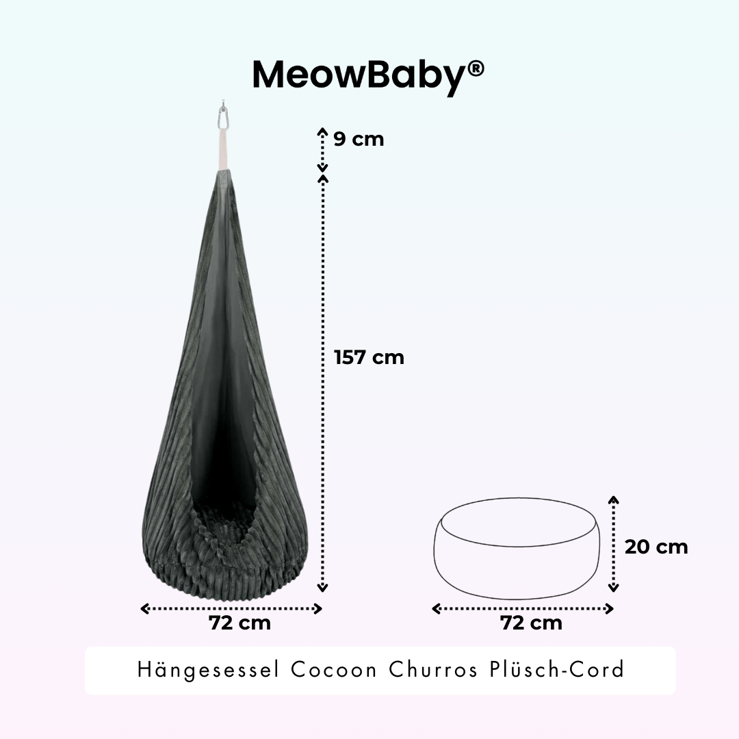 MeowBaby Hängesessel Cocoon Churros Plüsch-Cord