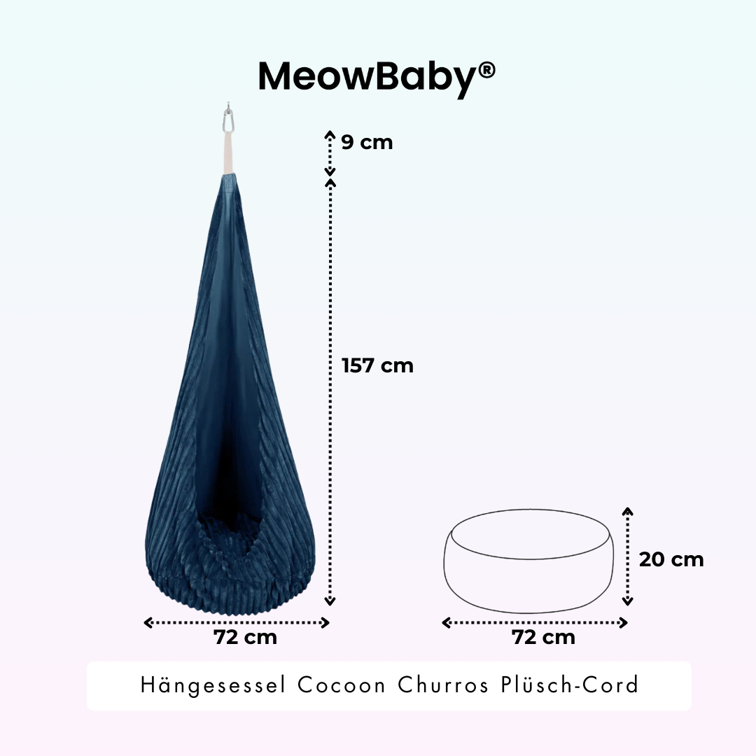 MeowBaby Hängesessel Cocoon Churros Plüsch-Cord