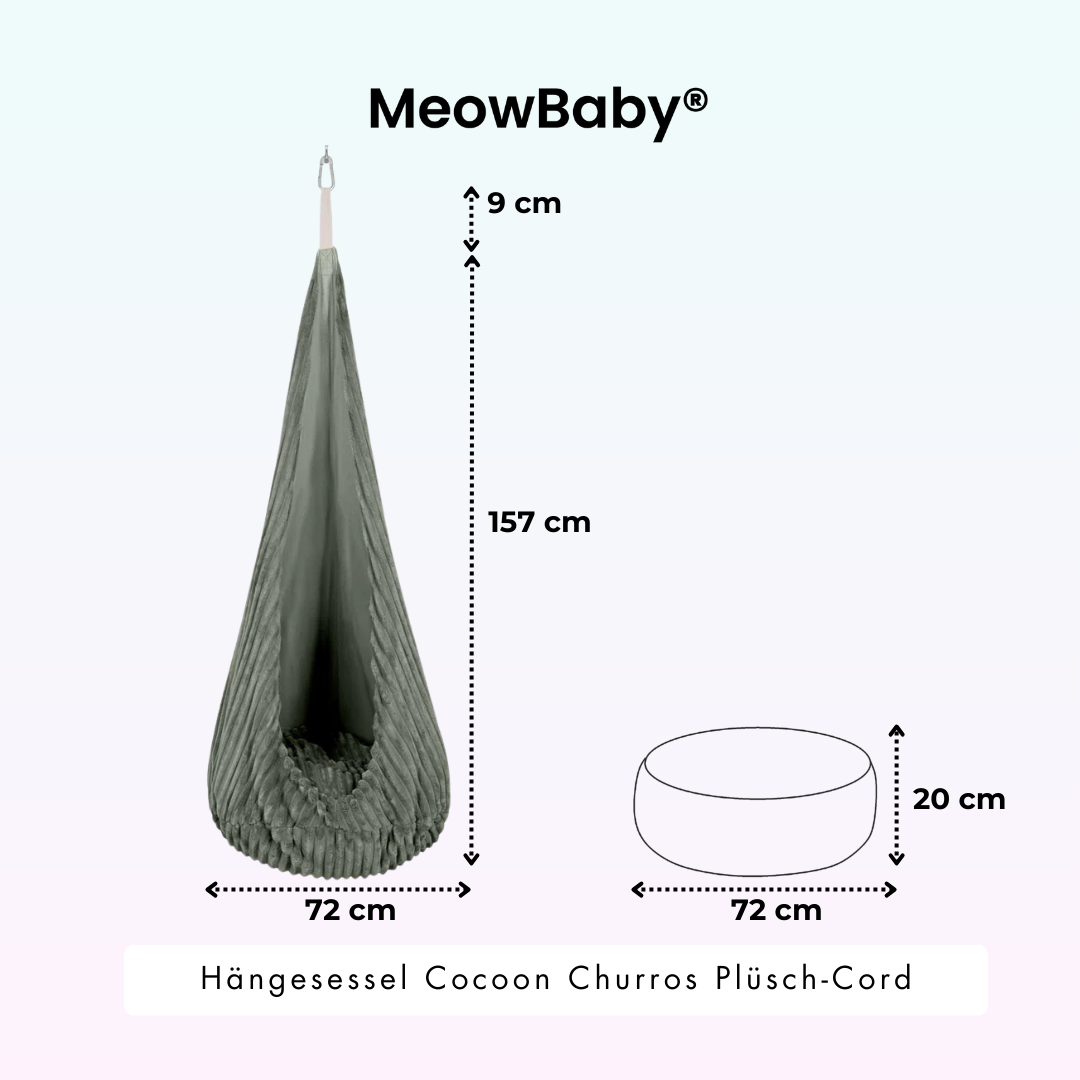 MeowBaby Hängesessel Cocoon Churros Plüsch-Cord