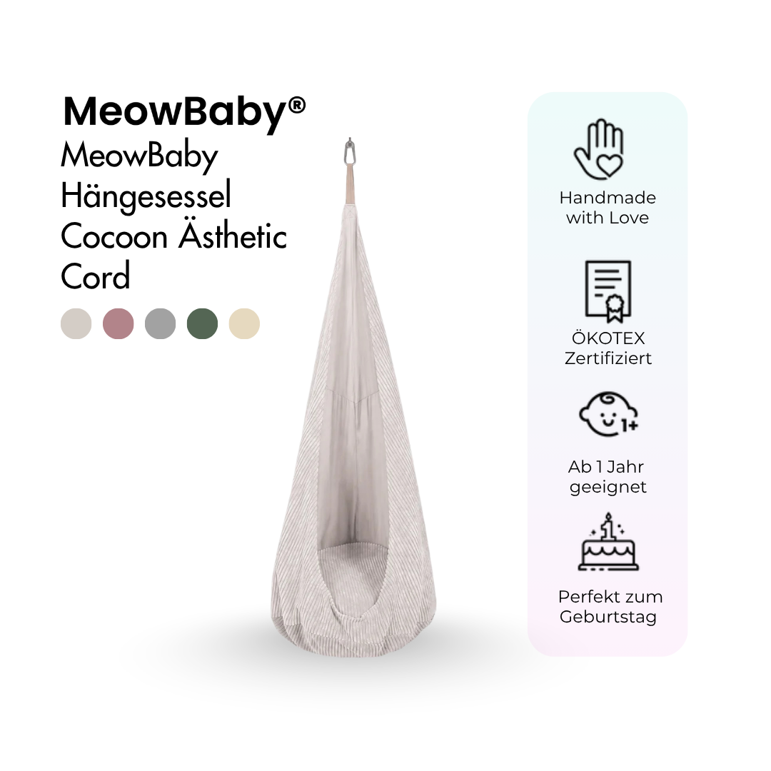 MeowBaby Hängesessel Cocoon Ästhetik Cord - Classic Cord Edition