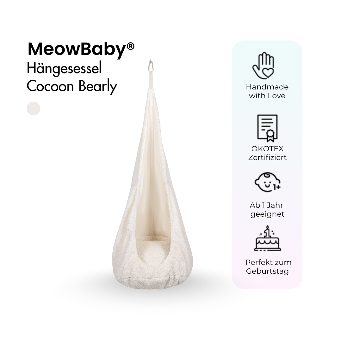 MeowBaby Hängesessel Cocoon Bearly - beige/creme